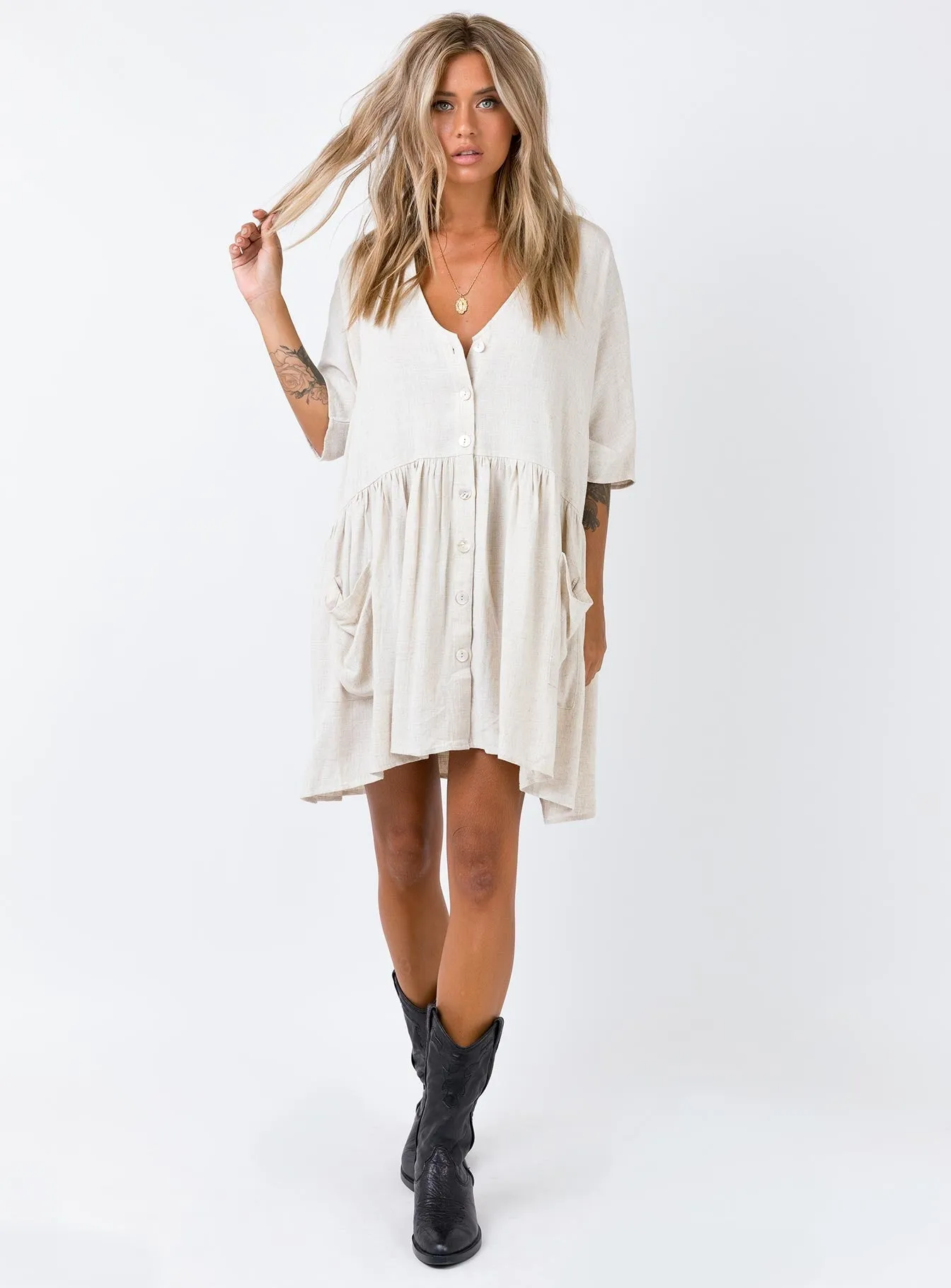 Silky Mood Sharp Fit The Sandy Mini Dress Natural Lower Impact