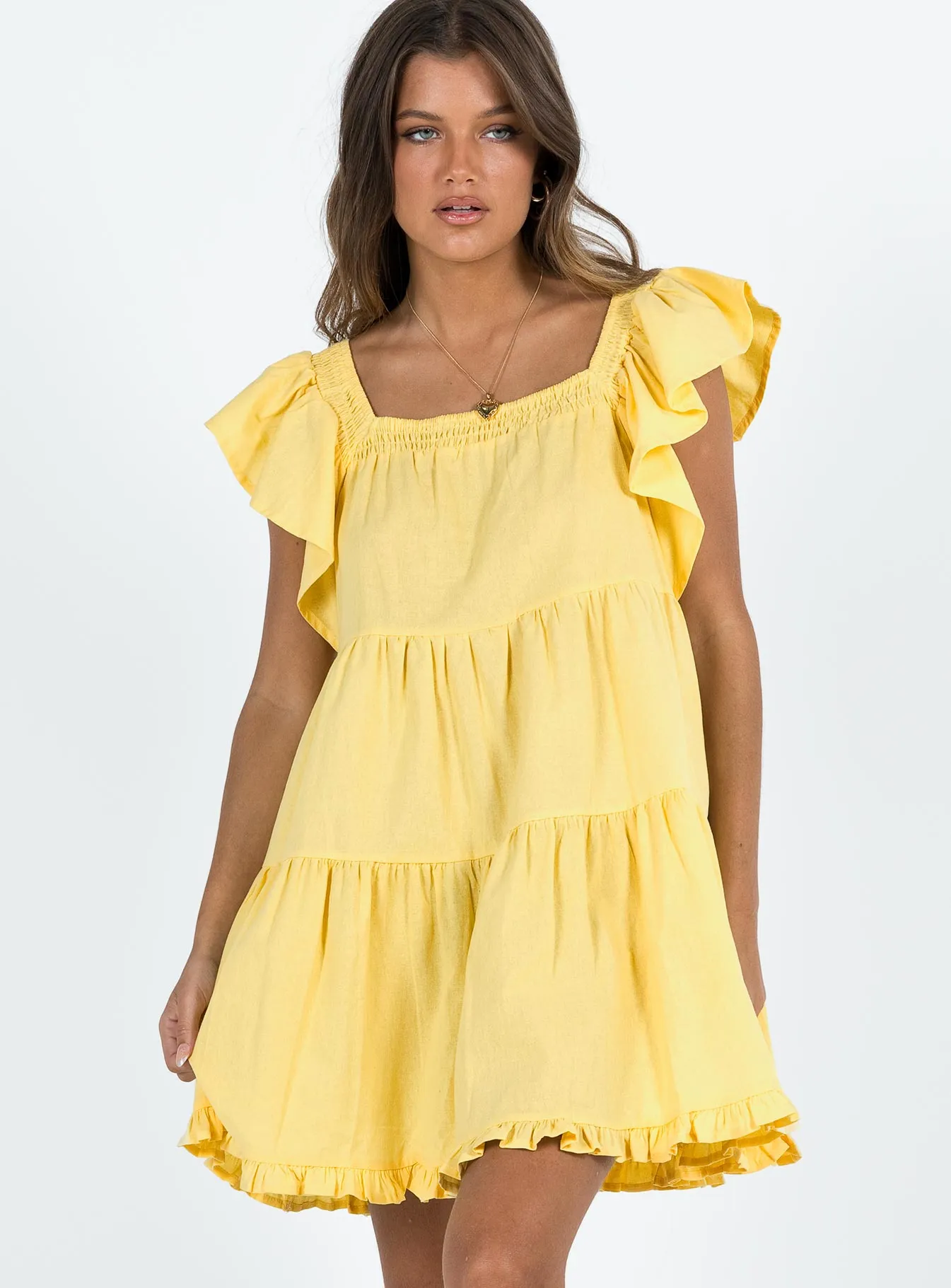 Jayson Mini Dress Yellow Form Flow