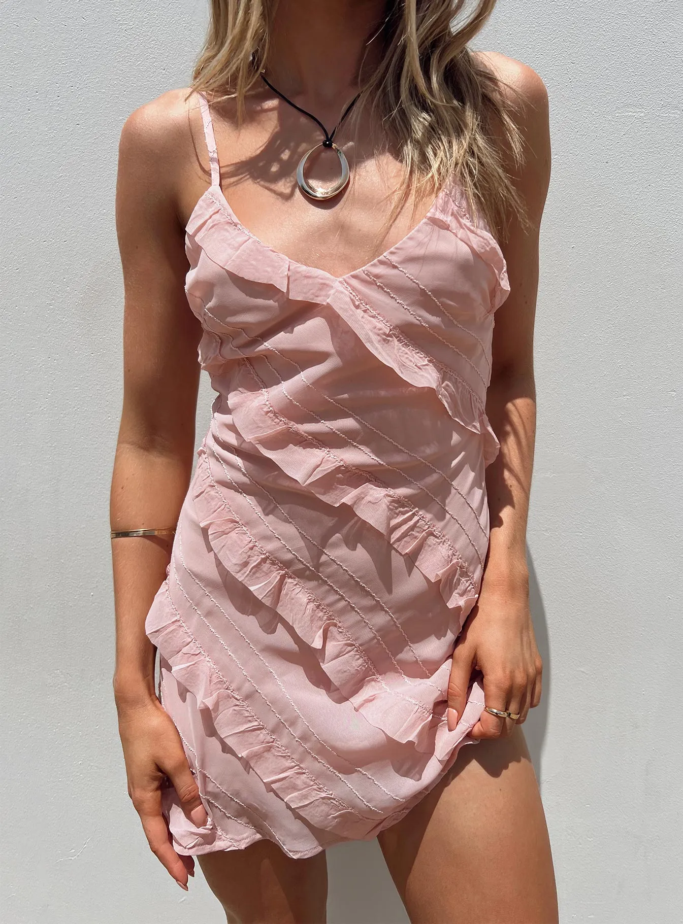 Lars Mini Dress Pink Natural Light Maximalist-Trend