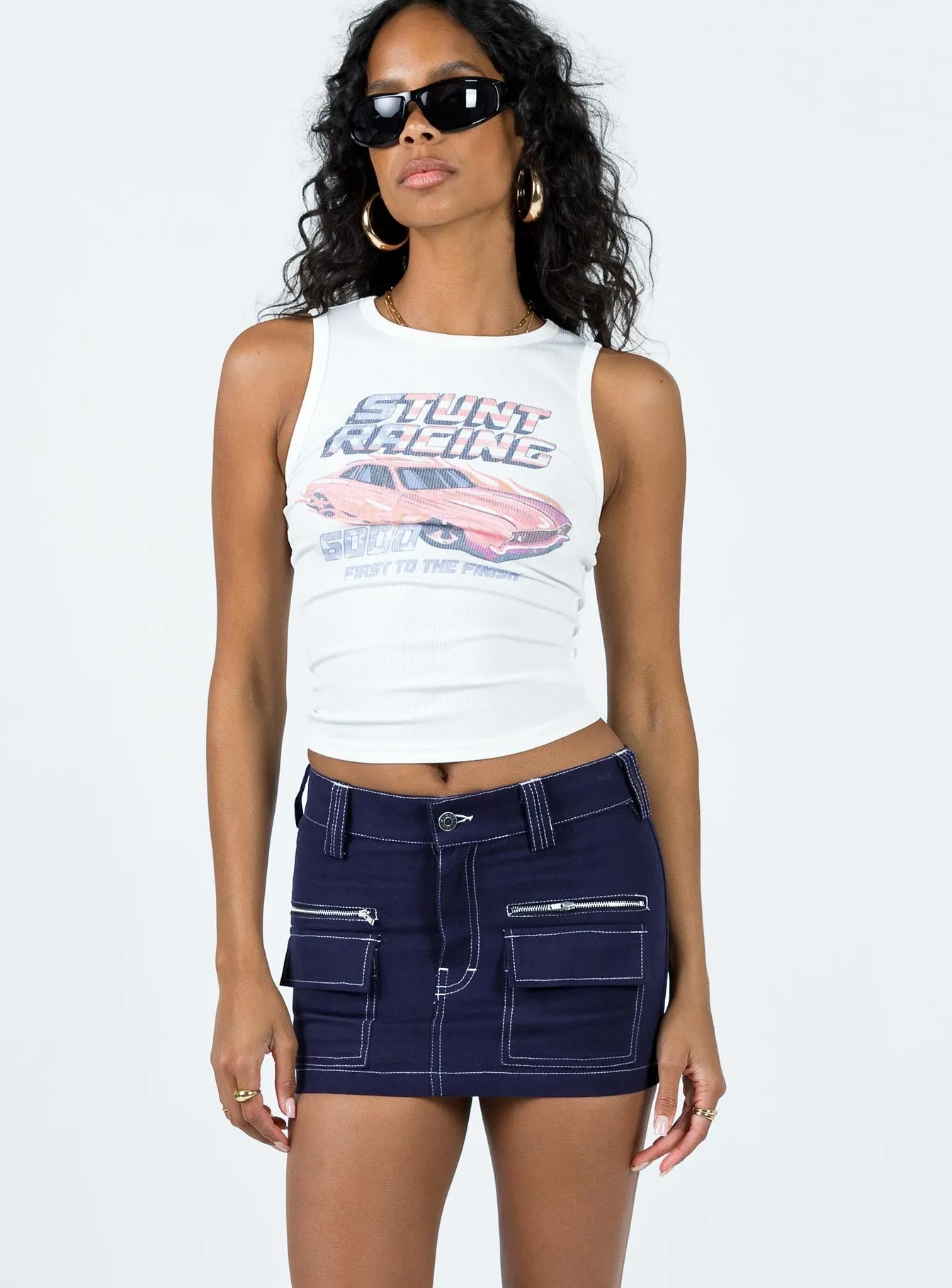 Motel Betsy Skirt Navy / White Crisp Look Neutral Wear