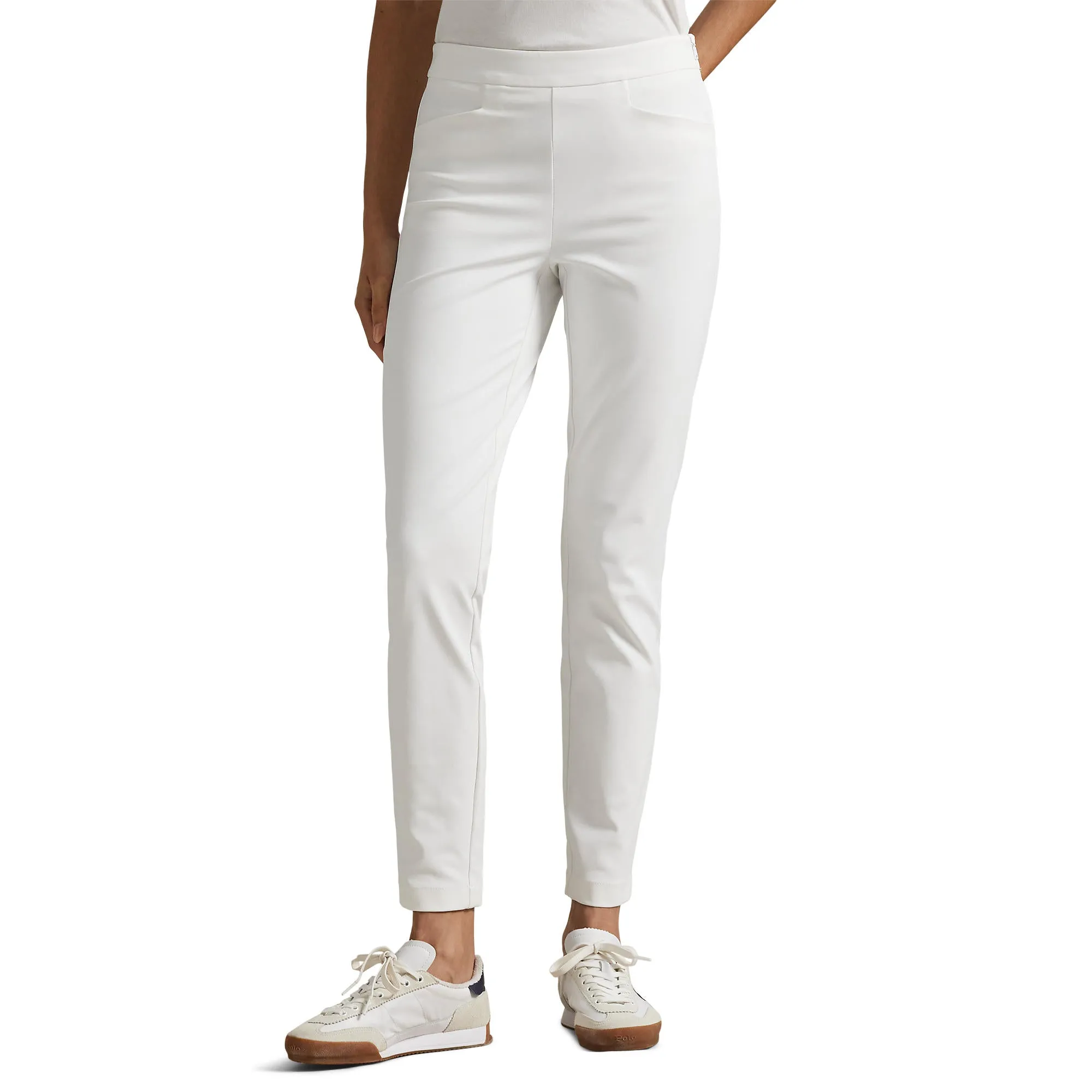 Day-to-Day Wear Fitted Design RLX Ralph Lauren Women's Eagle Stretch Twill Golf Pants - Ceramic White