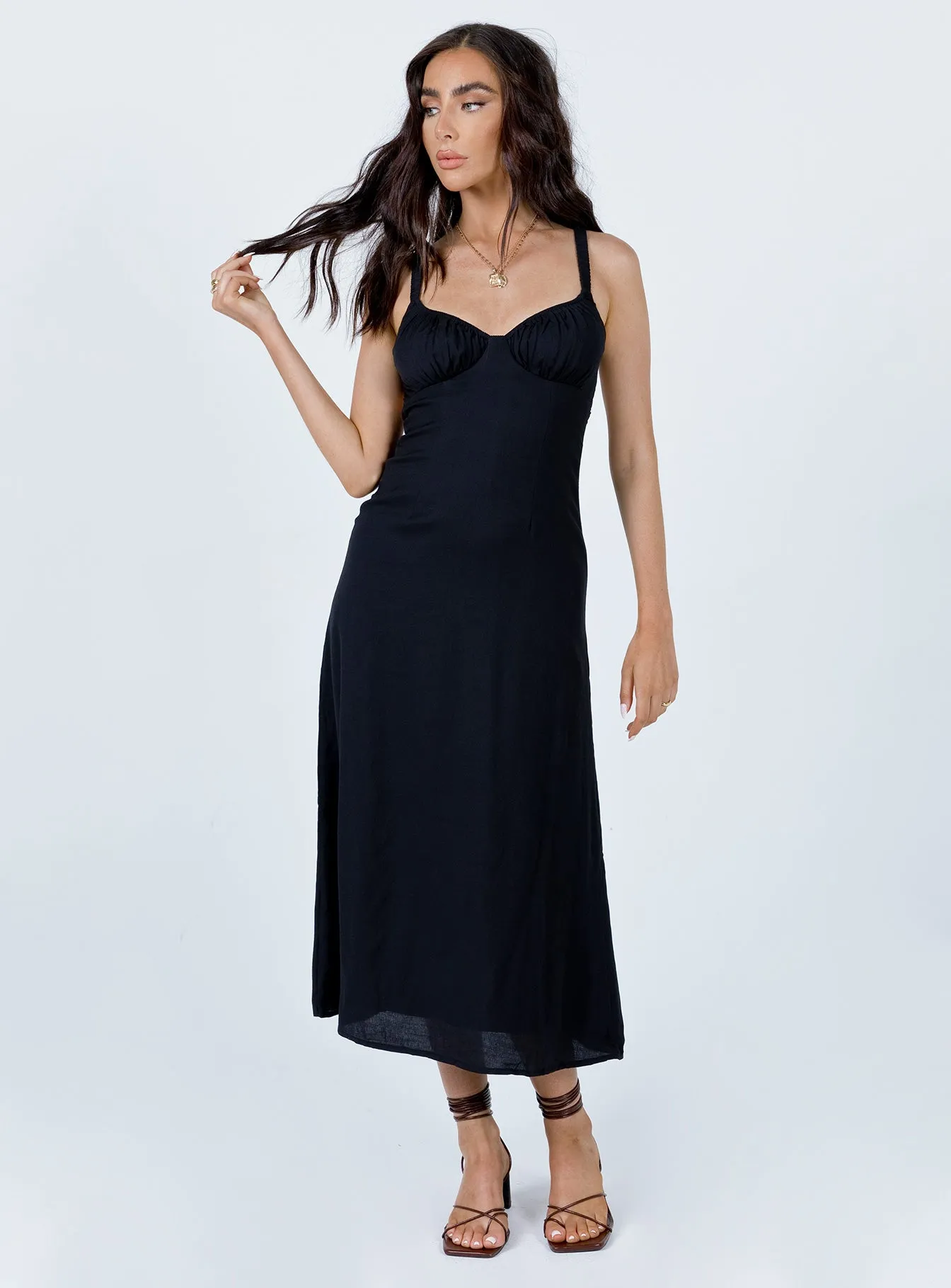 spring outfit Georgia Midi Dress Black