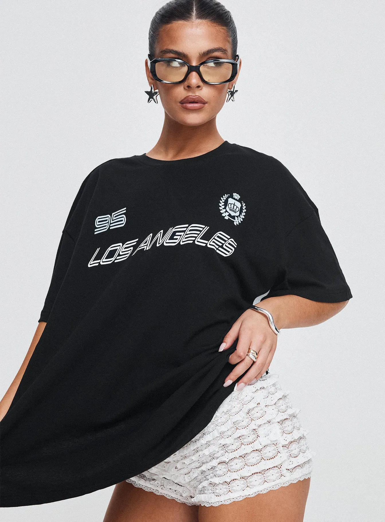 Minimalist fashion Formal Occasion Goal La Oversized Tee Black