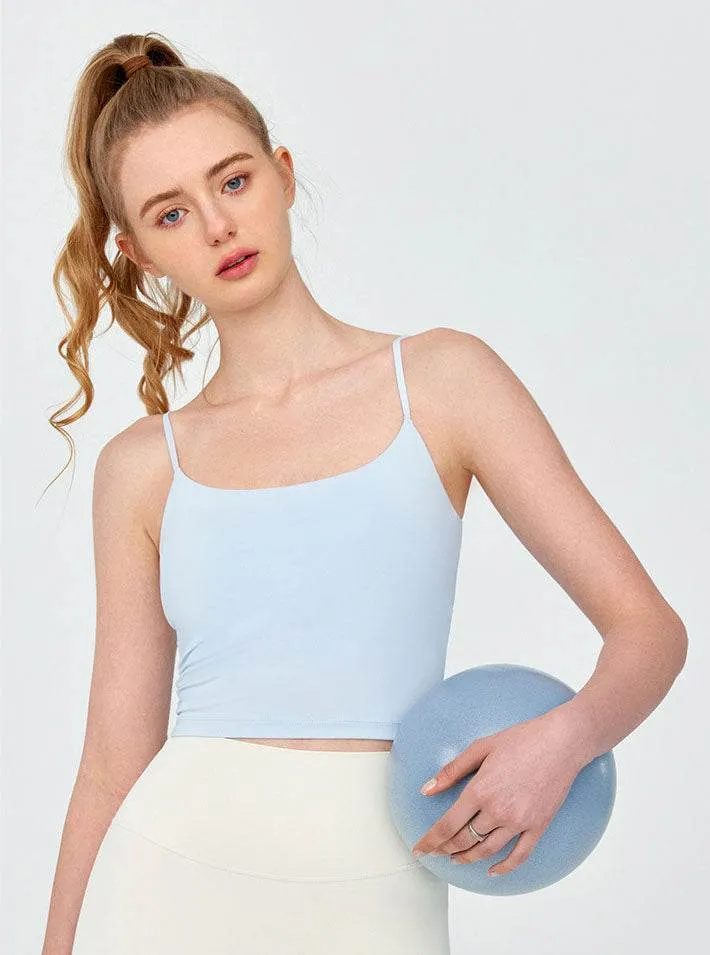 Festival Air Twist Back Spaghetti Straps Sports Tank Top