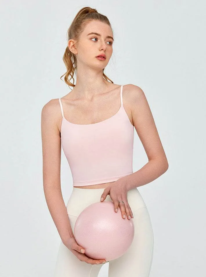 Twist Back Spaghetti Straps Sports Tank Top Creative Glow