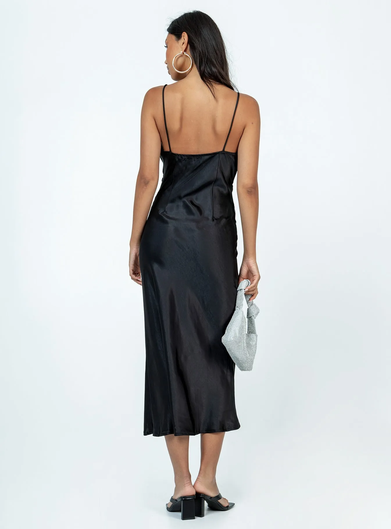 A-Line Trendy Design Renner Maxi Dress Black