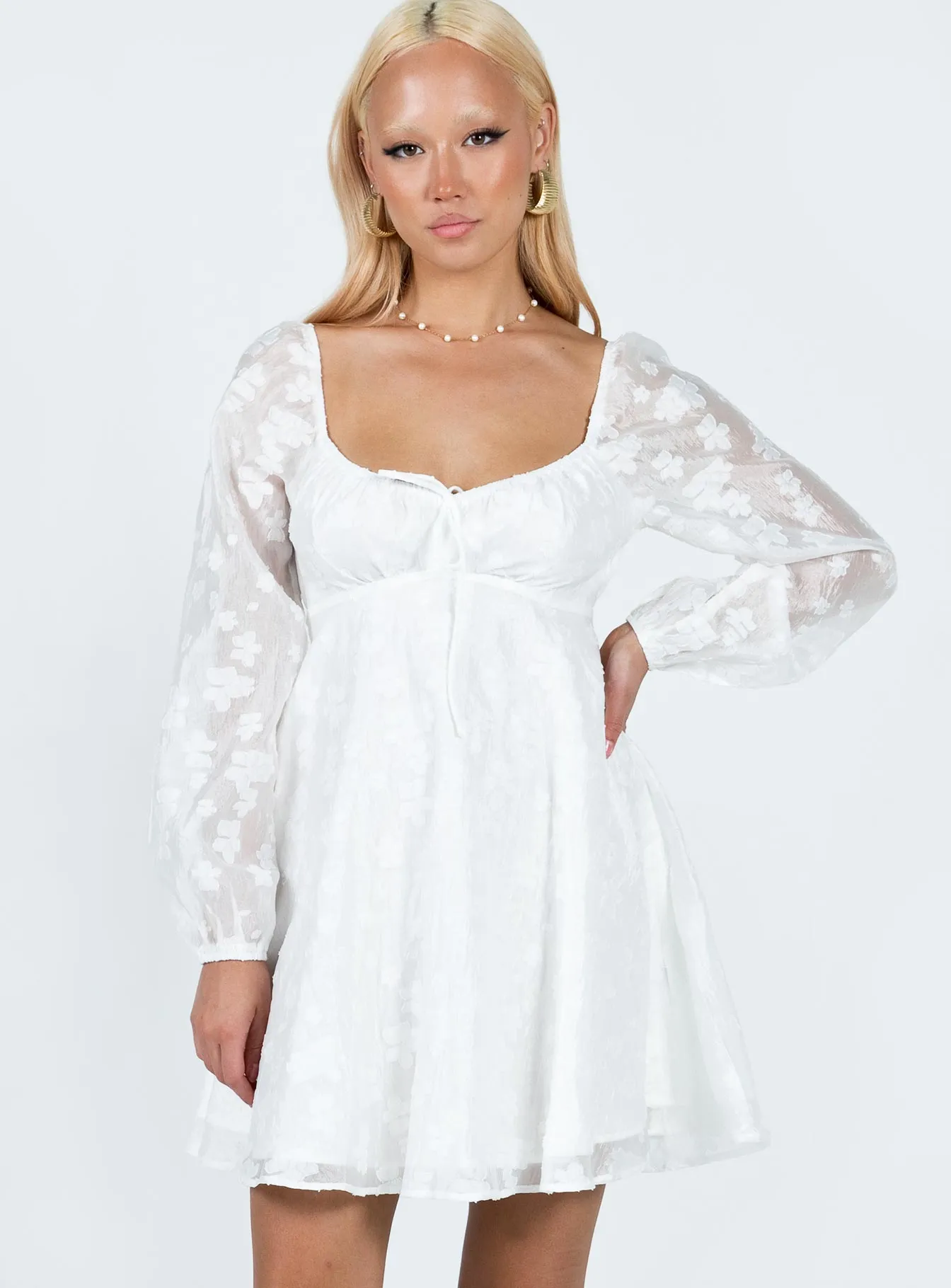Marceau Long Sleeve Mini Dress White Must Have