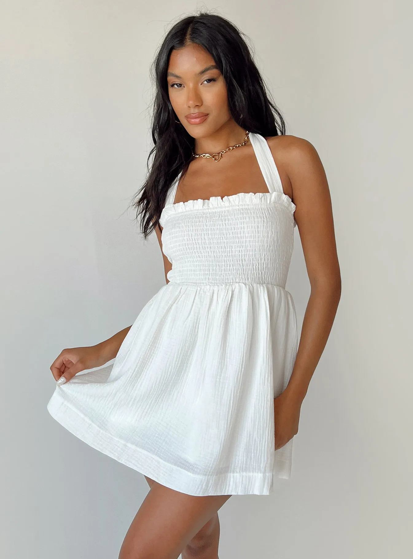 Rhea Mini Dress White urban vibe Soft-touch