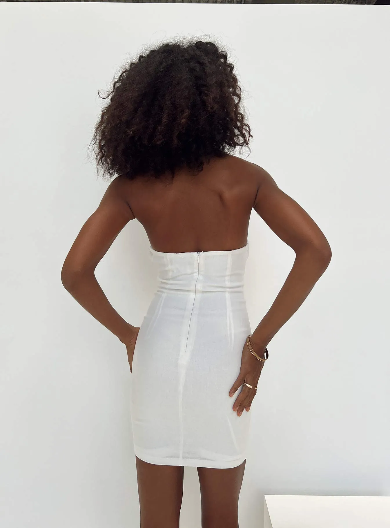 Mitra Mini Dress White Versatile Layer Wear