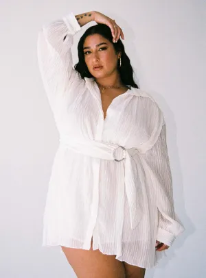 Tune In Shirt Dress White Curve Classic Layers