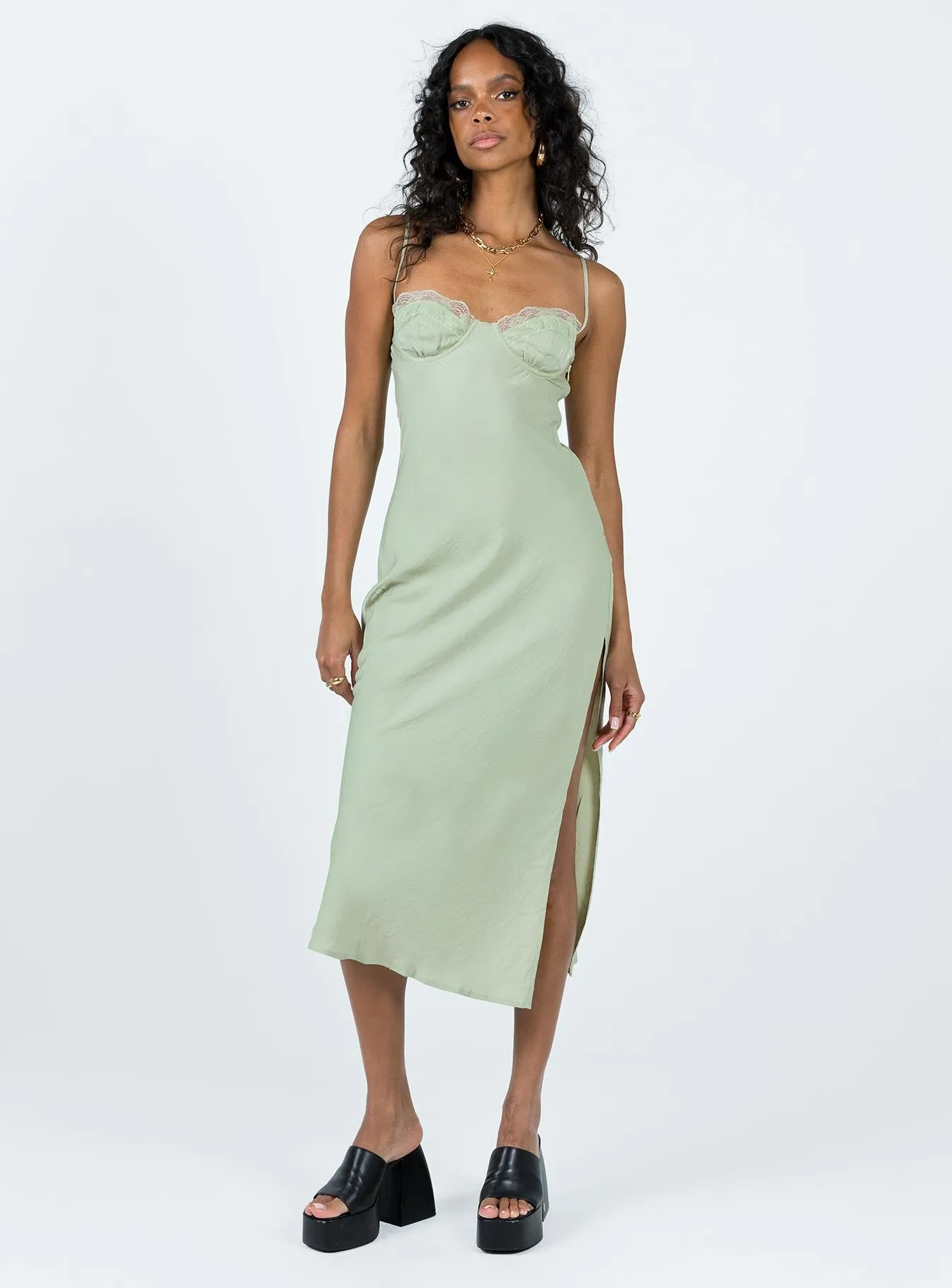 Tailored Elegance Perfect Proportion Hazel Midi Dress Sage