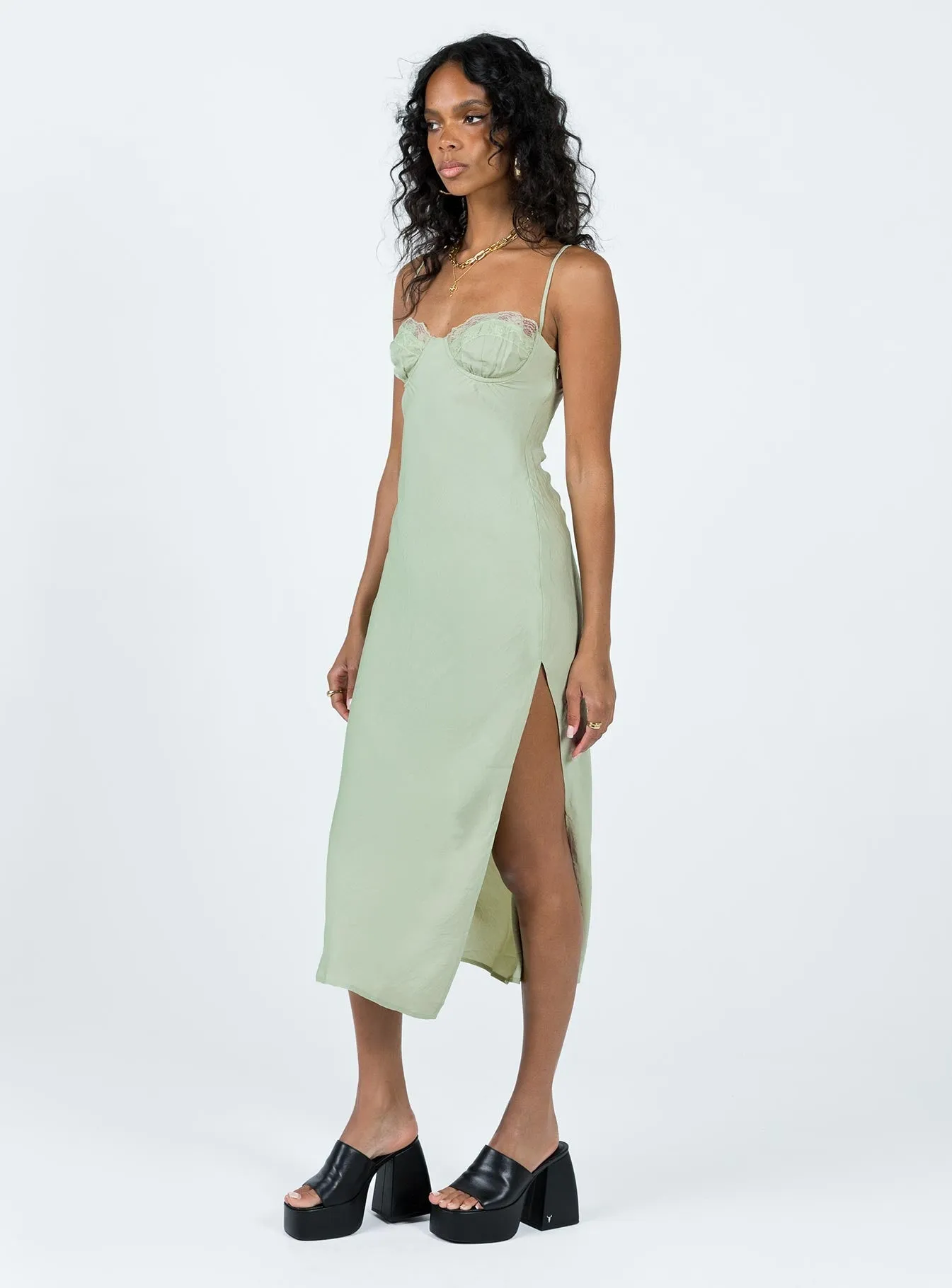 Effortless Mood Daily Casual Hazel Midi Dress Sage