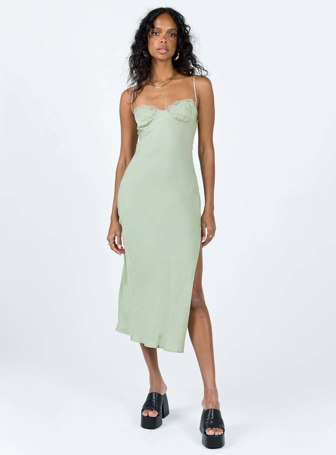 Vibrant Layer Casual day-to-night piece Hazel Midi Dress Sage