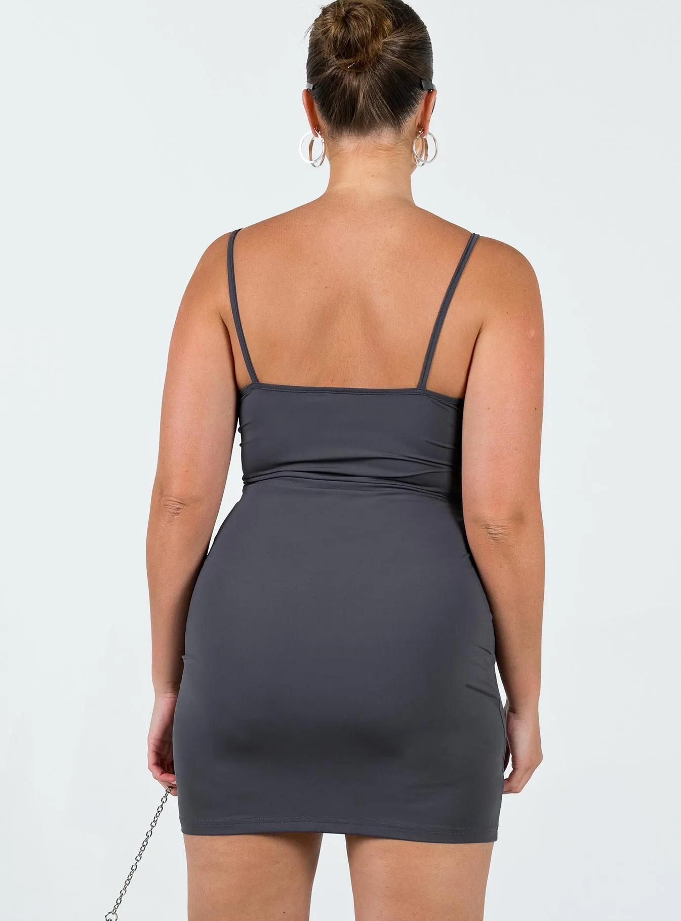 Geary Mini Dress Grey Delicate Edge Subtle Drape