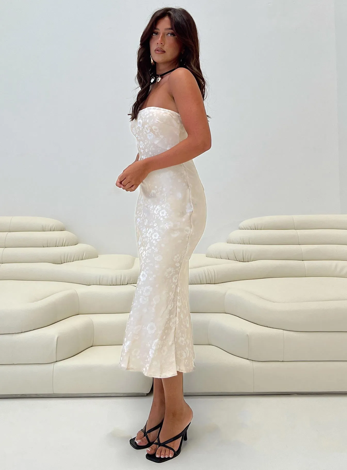 Salvin Strapless Maxi Dress Petite Champagne Timeless Line