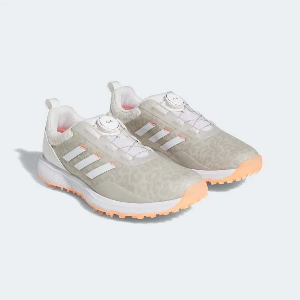 On Course Foot Flexibility New Women's Adidas S2G BOA Spike Golf Shoes White/Coral  MSP$110