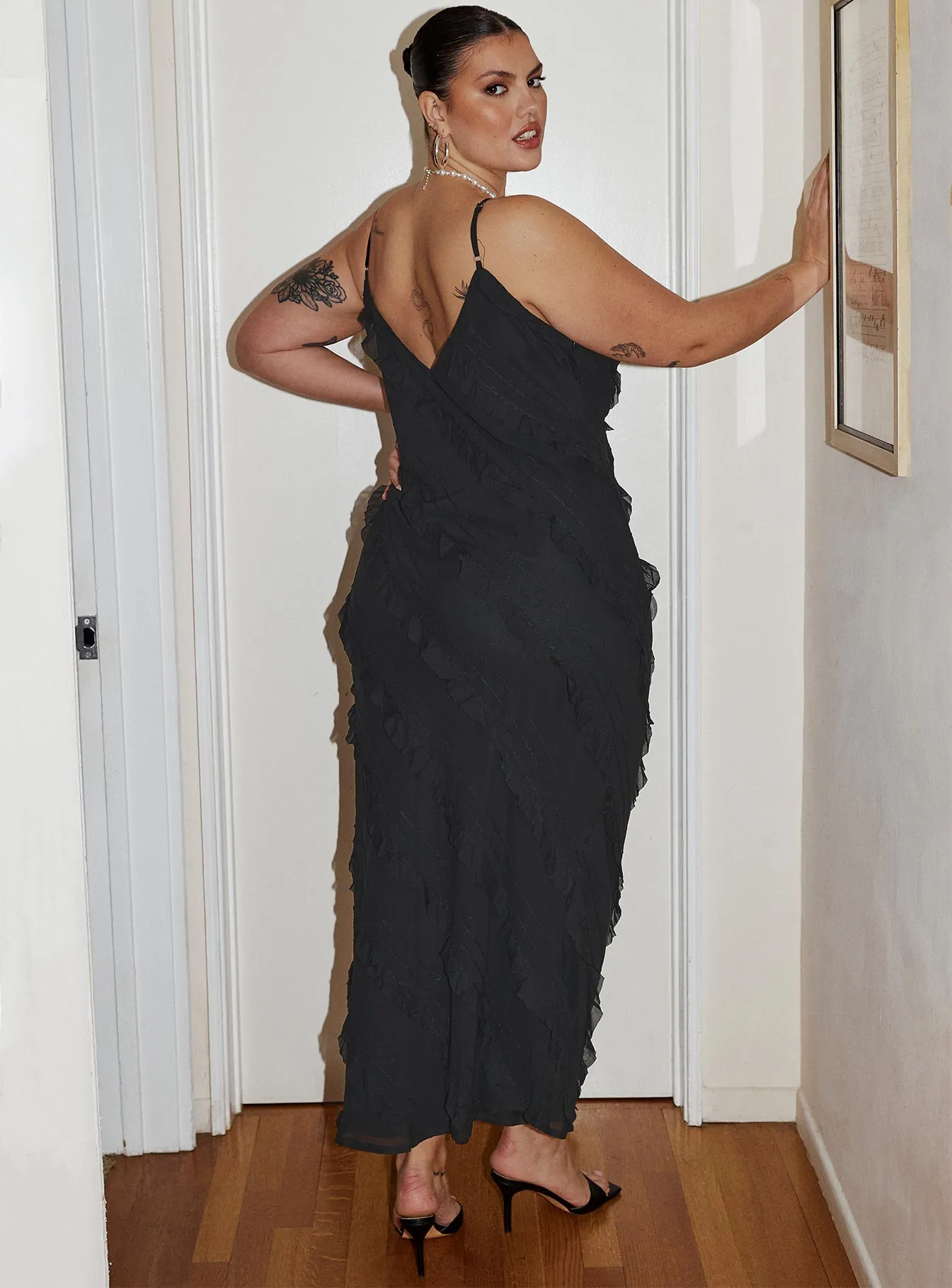 Lars Maxi Dress Black Curve Spring-Season