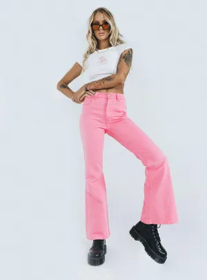 Cabarita Lounge Denim Jeans Pink ElasticWaistband Poise Fit