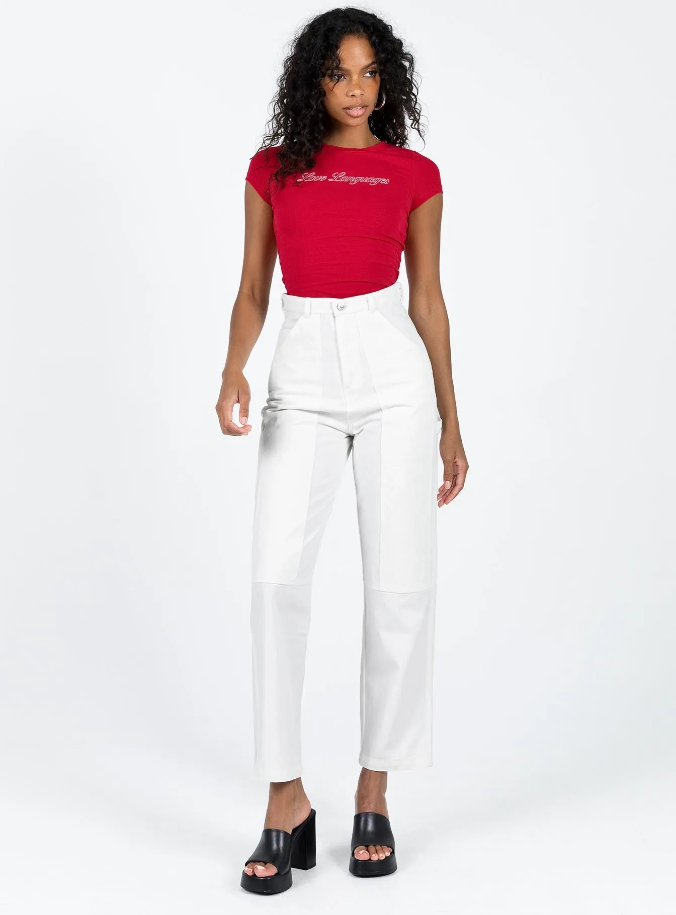 SustainableYarnBlend Street Wear Dropouts Cargo Jeans White