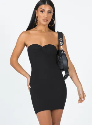 Abstract Pattern Vintage Vibe Kallister Mini Dress Black