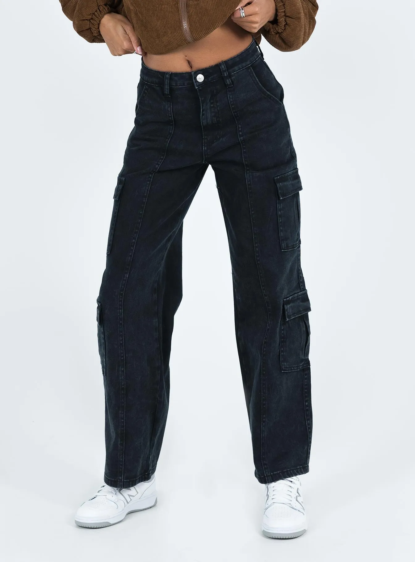 Nosita Cargo Jeans Black Recycled Polyester Blend