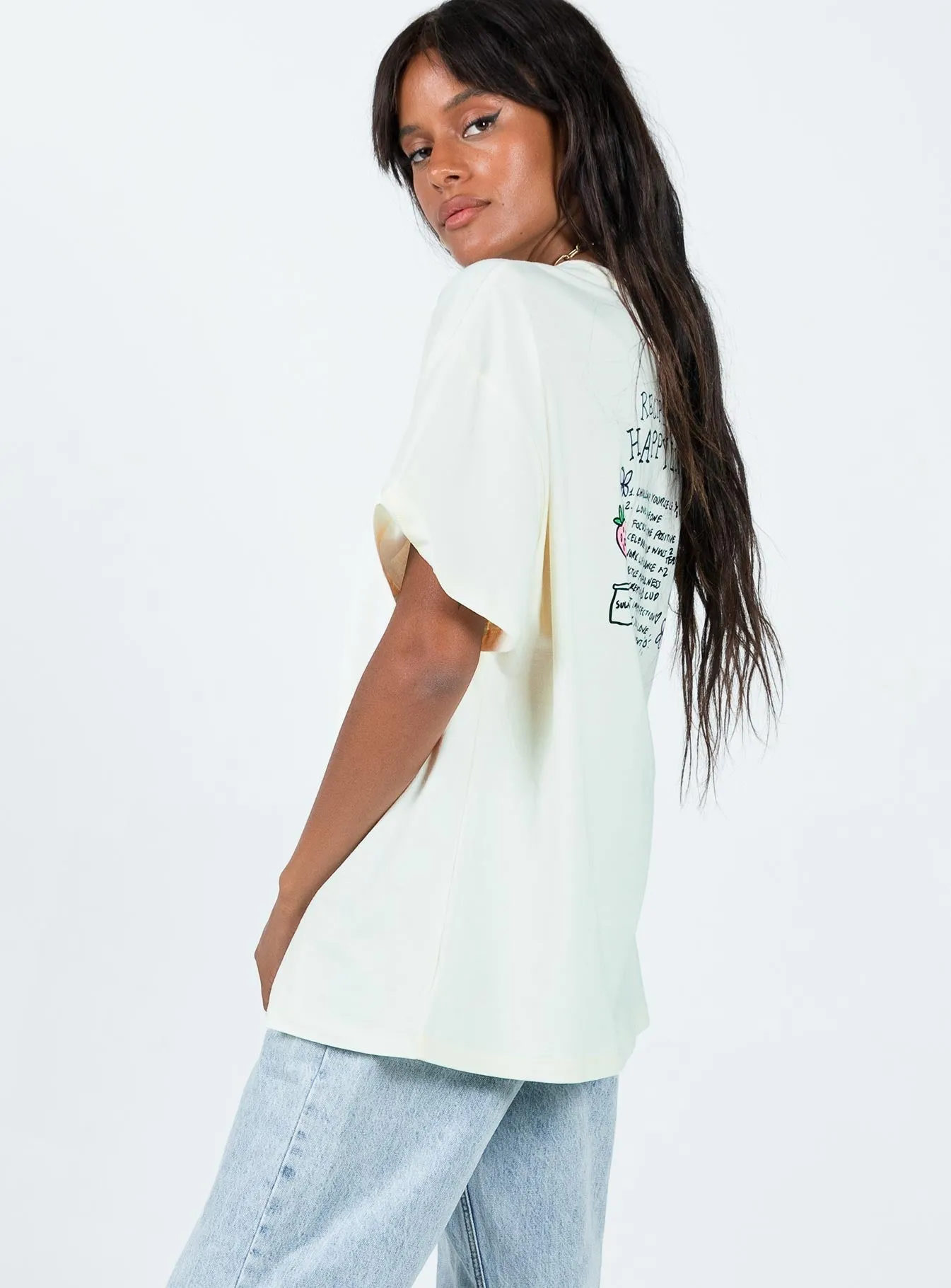 Happy Life Recipe Oversized Tee Cream Layer Ready AntiStaticLining