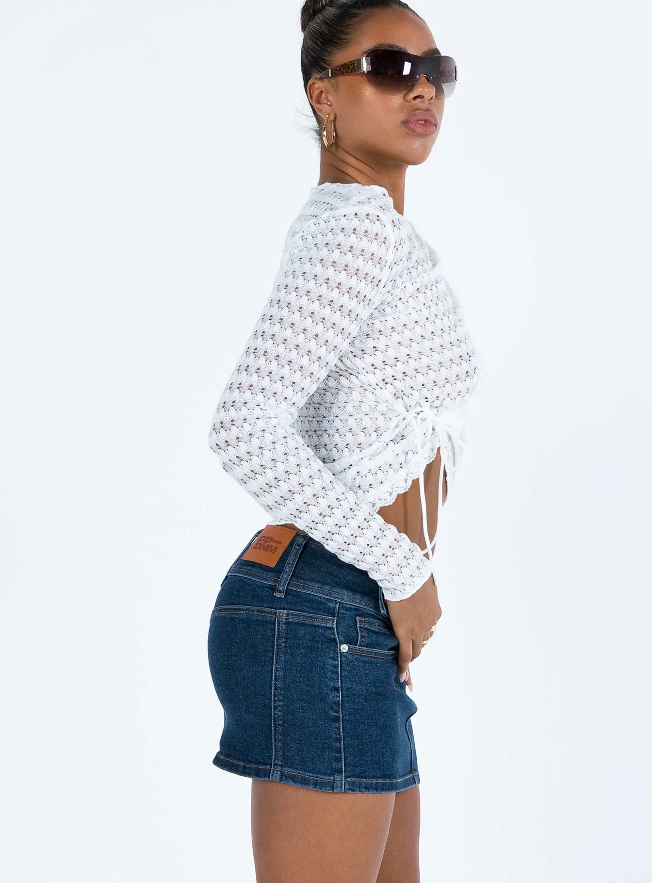 Sporty Casual Mood Dressing Brinkman Mini Skirt Dark Wash Denim