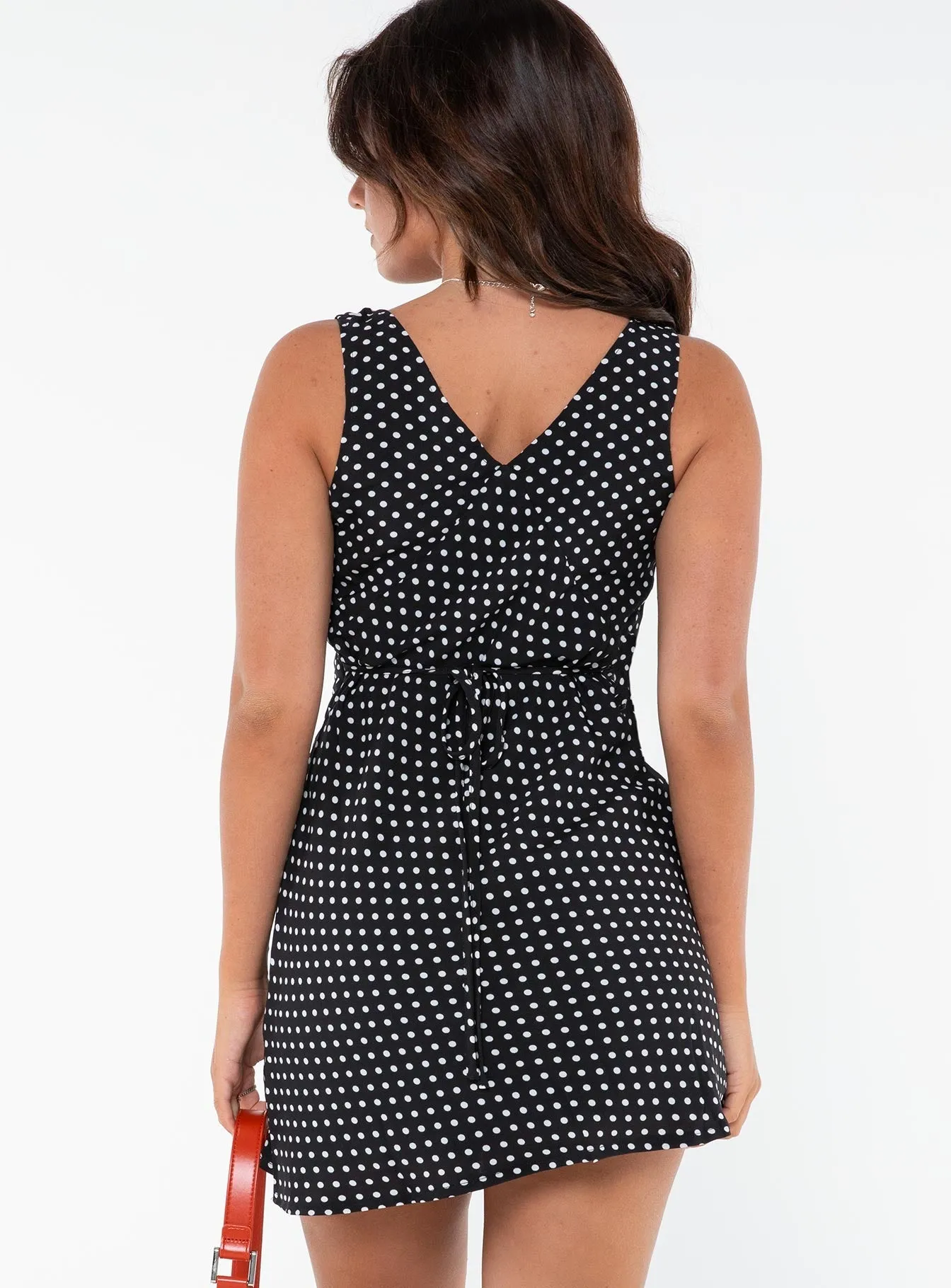 Heart Tone Sleeve Light Nellie Mini Dress Black Polka Dot Petite