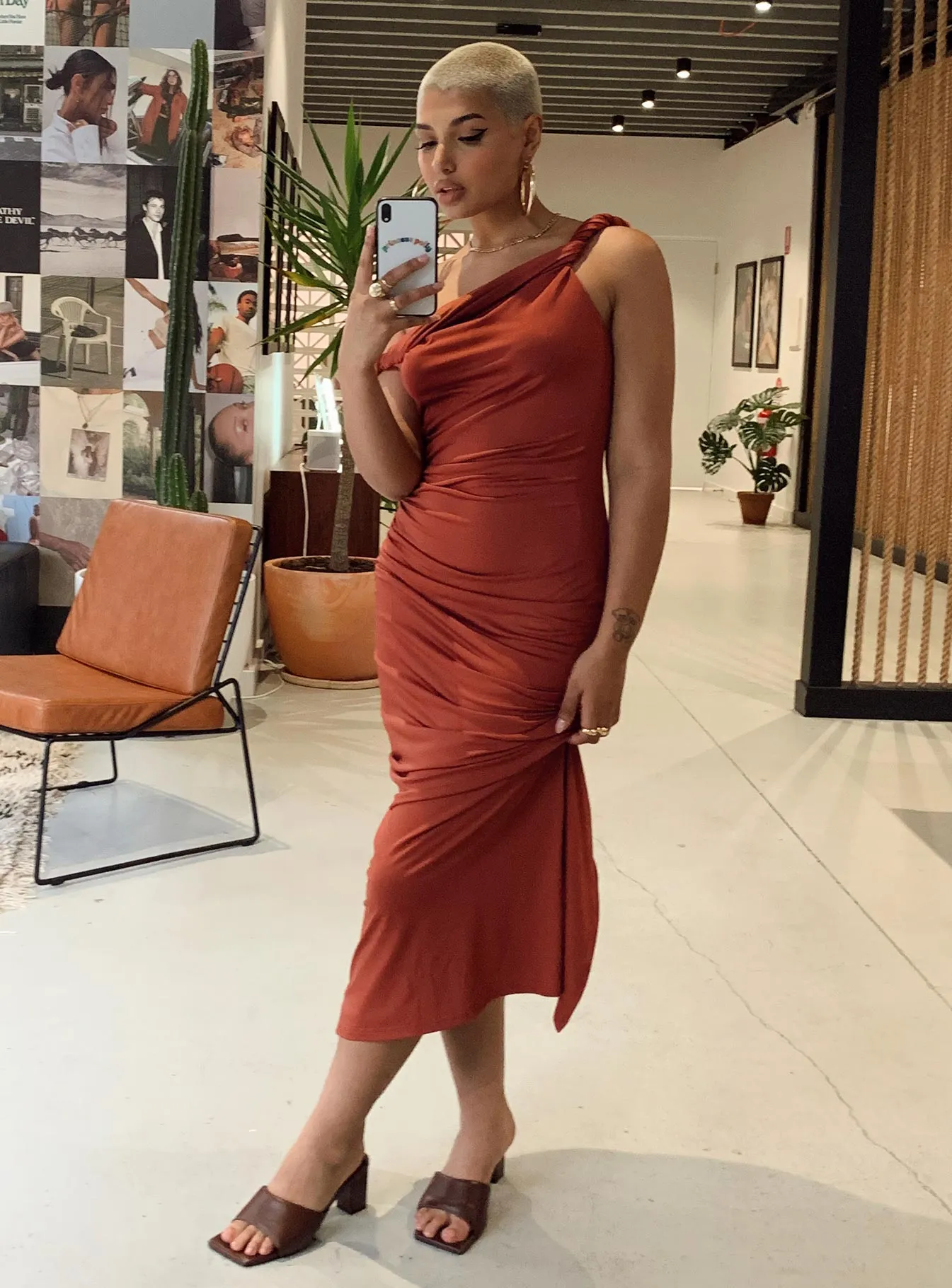 Mood Edge Danyon Midi Dress Burgundy