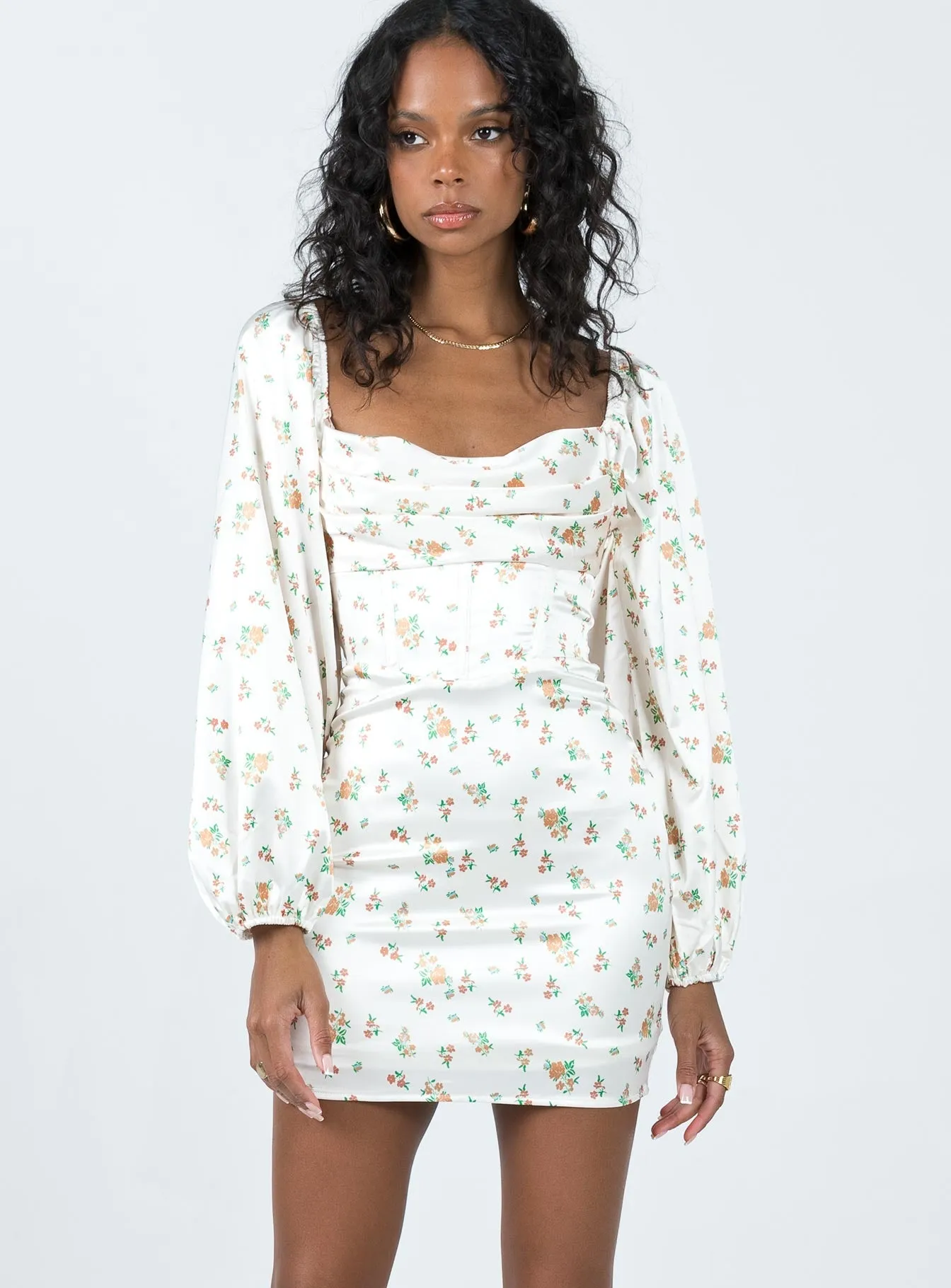 Lillie Long Sleeve Mini Dress Floral Trend Texture Everyday-Use