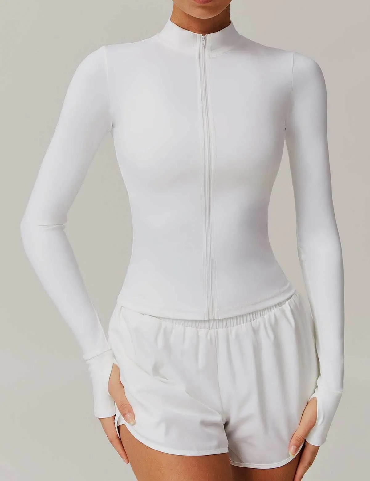 UVProtectionCloth Jump Core Long Sleeve Sports Jacket With Finger Sleeve