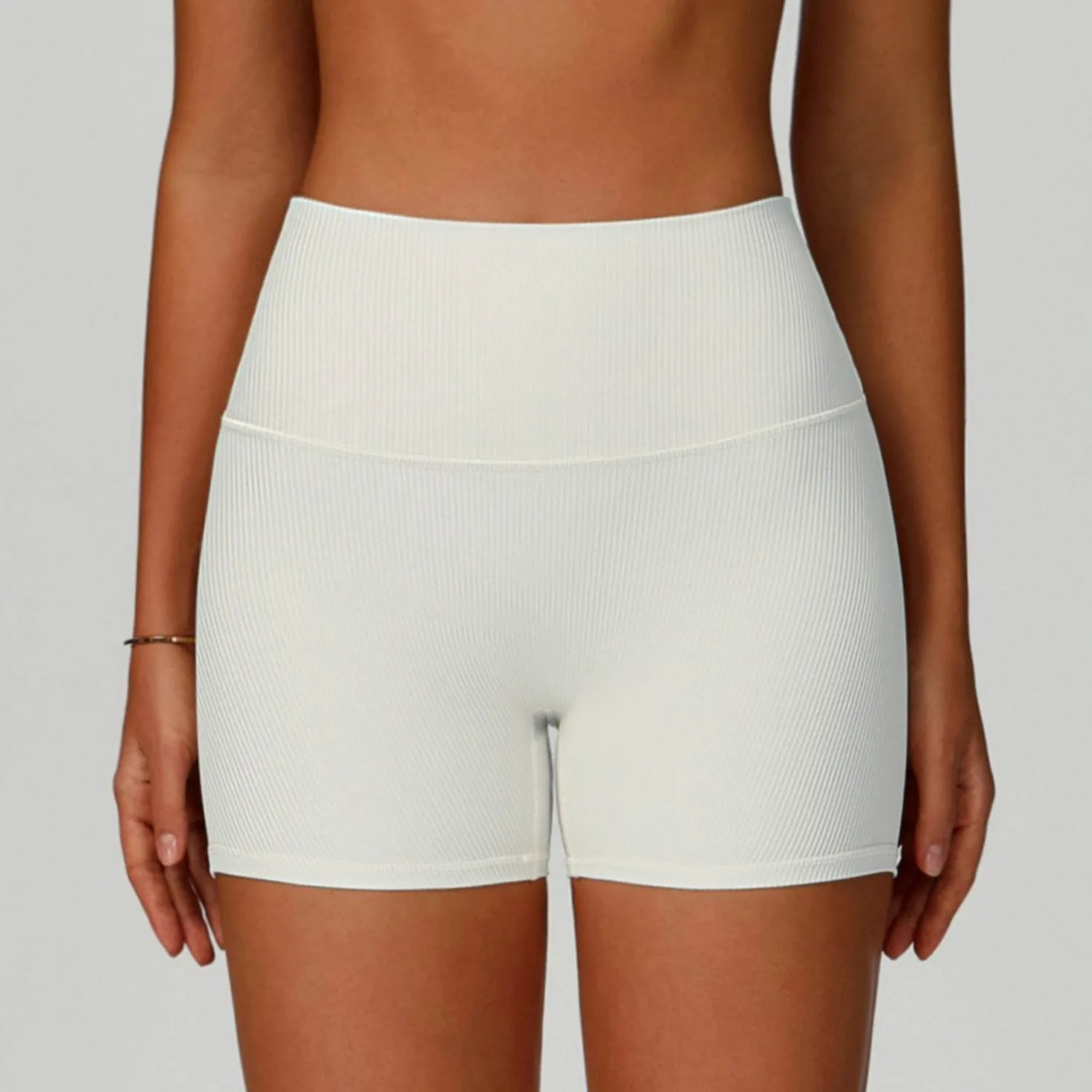 Widened Ribbed High Waist Sport Short Breathable Style