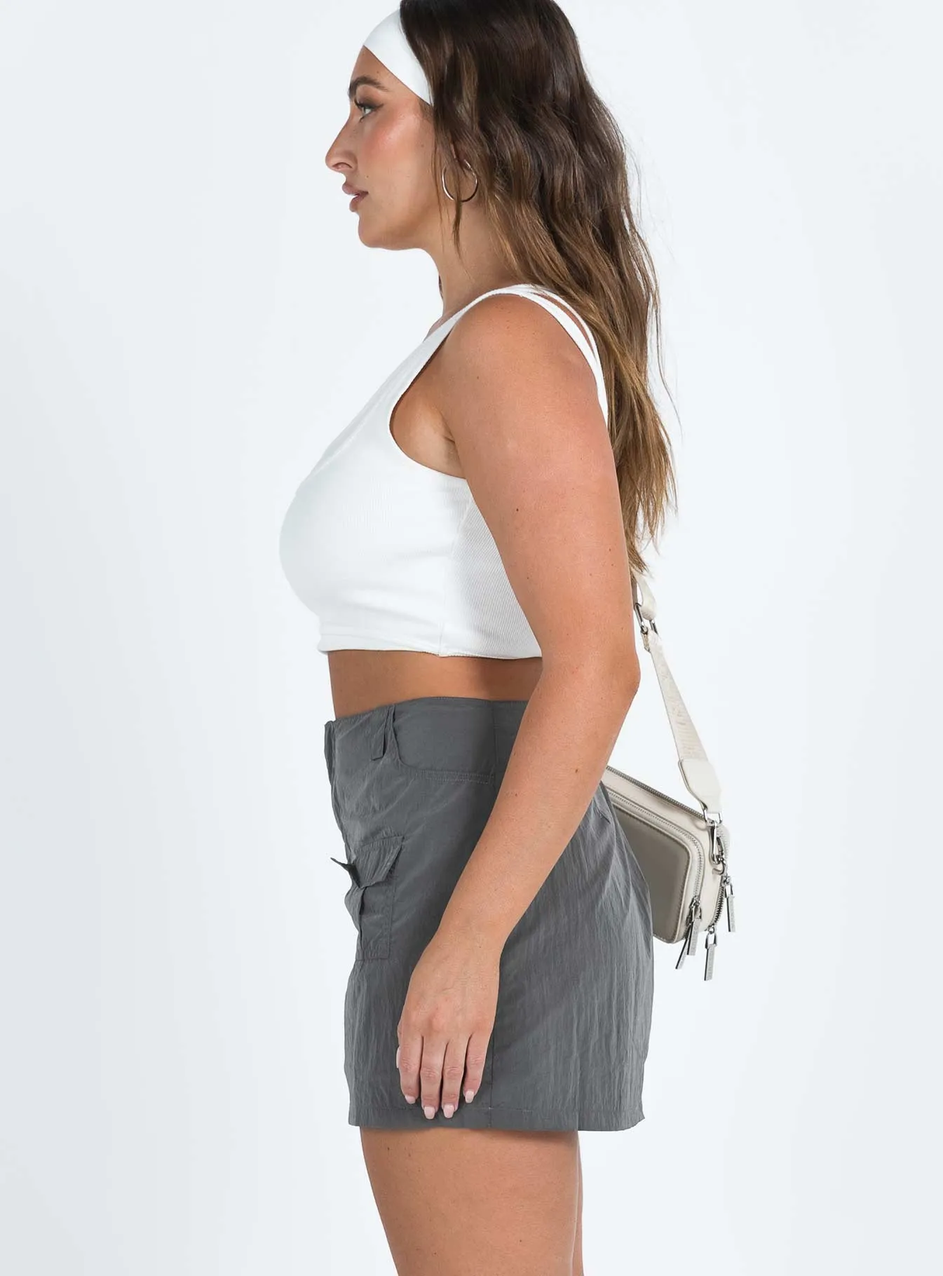 Wolf Cargo Mini Skirt Charcoal Breezy Mood