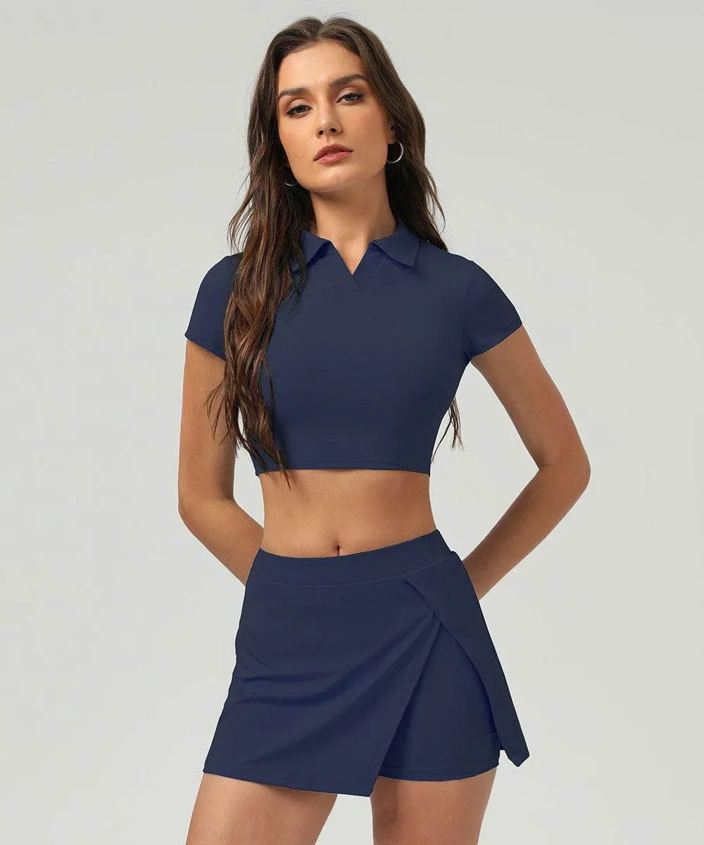 Tennis Polo T-Shirts Short Sleeve Crop Top Sustainable Manufacturing Late Breeze