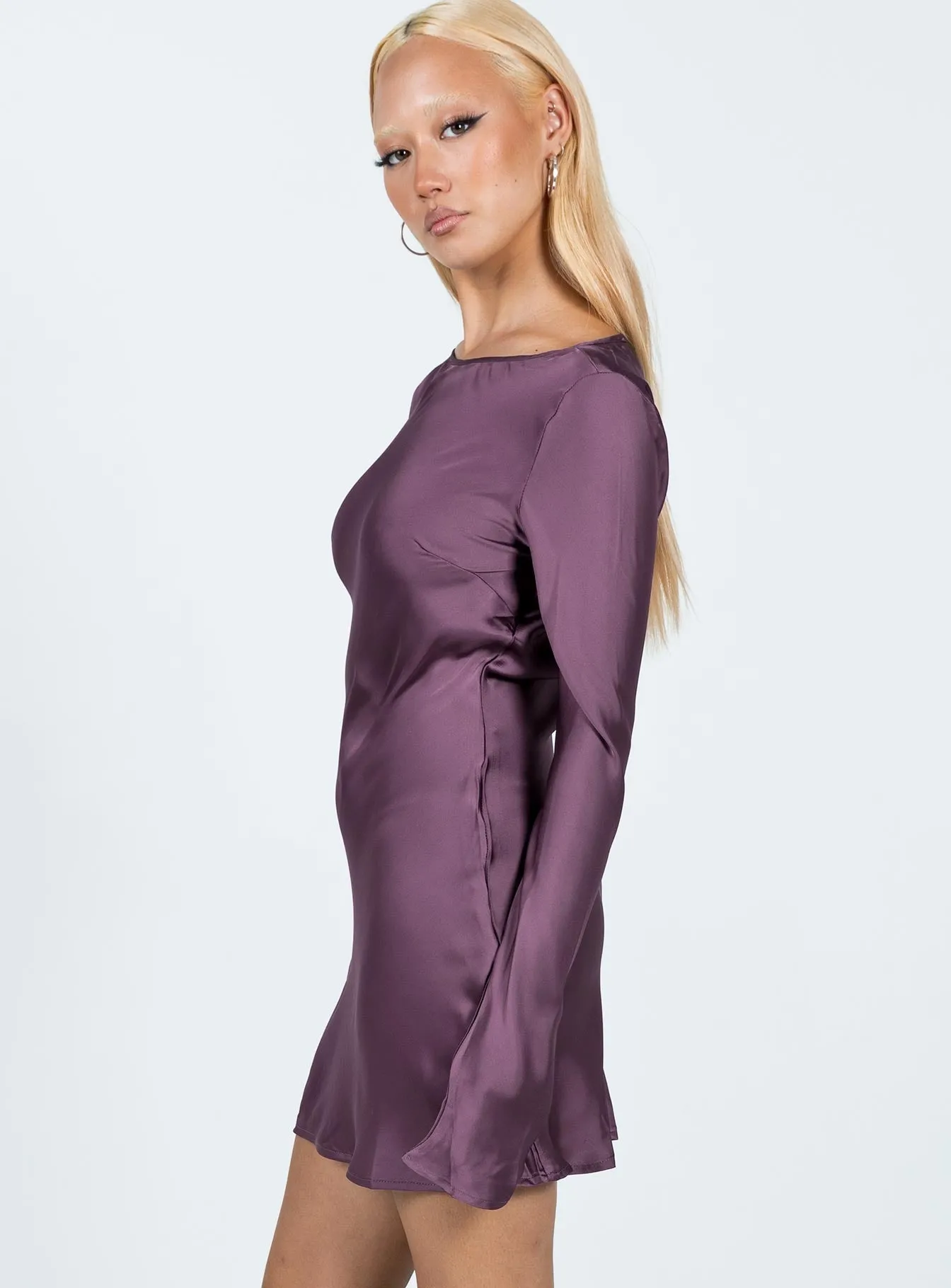 Relaxed fit wear Namara Long Sleeve Mini Dress Purple