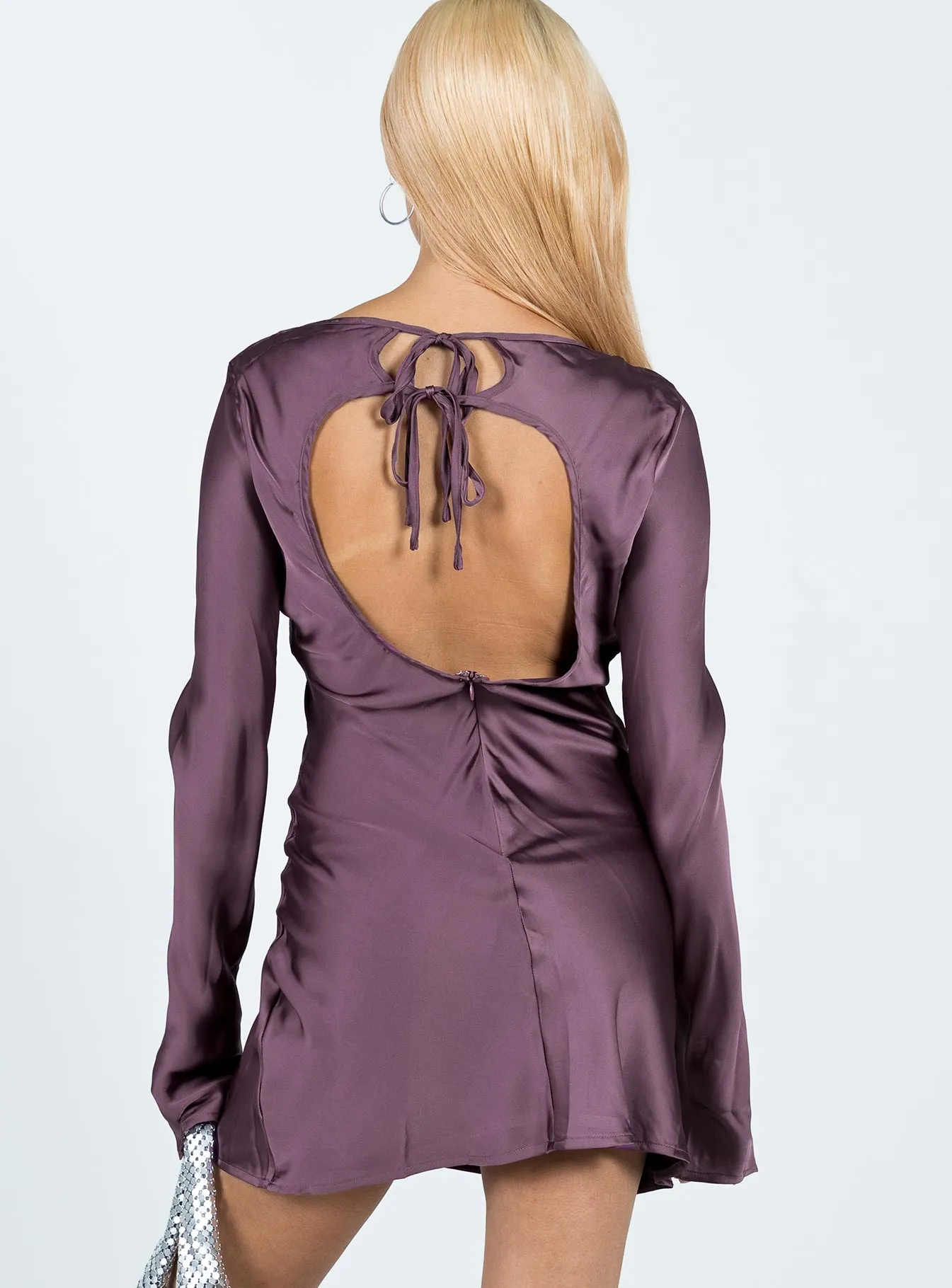 Easy Lovely Namara Long Sleeve Mini Dress Purple