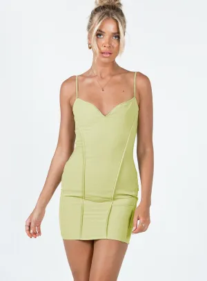 Comfortable and Soft Glossy-Finish All About Love Mini Dress Green