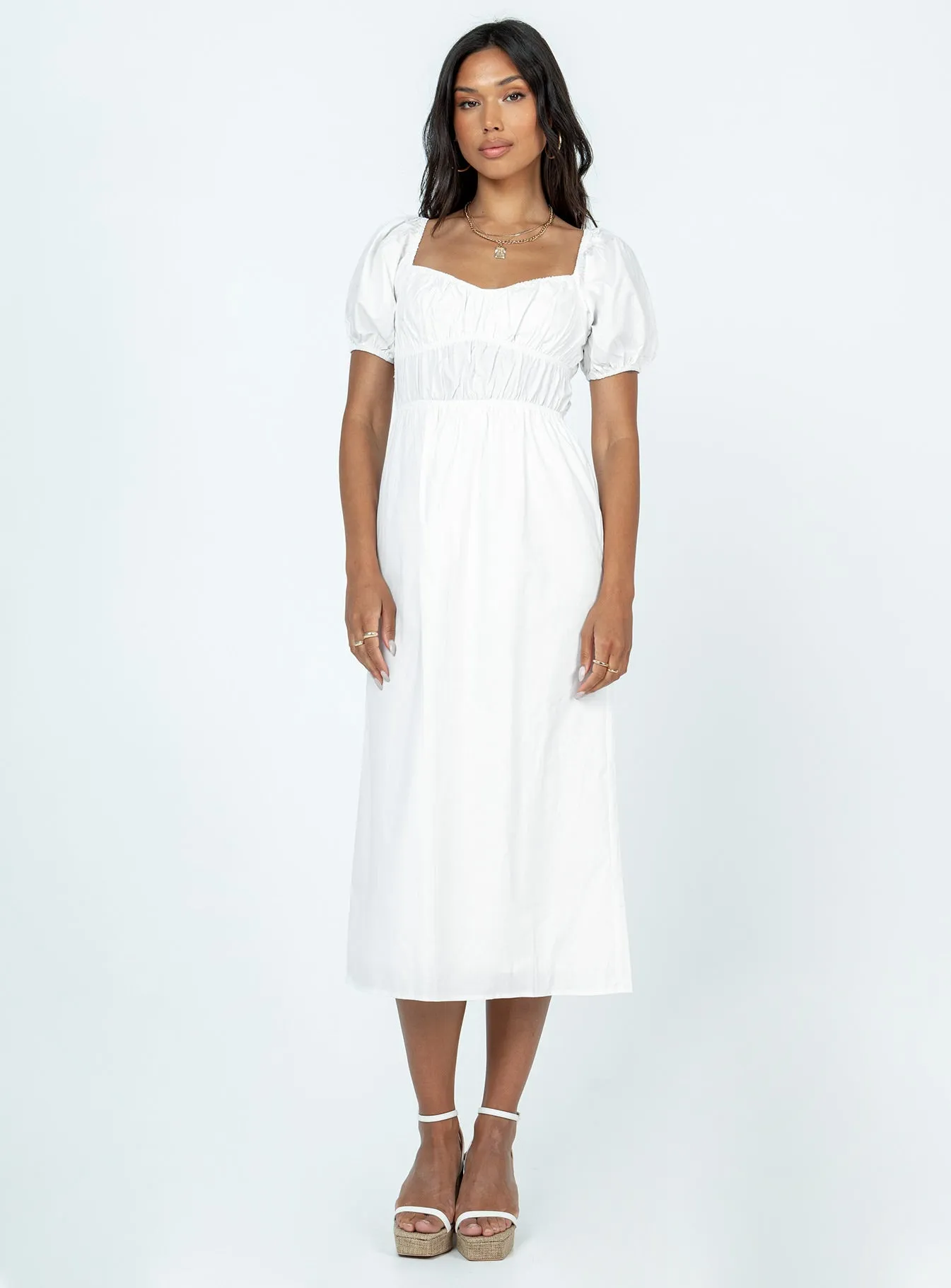 Avianna Maxi Dress White Minimalist Layering