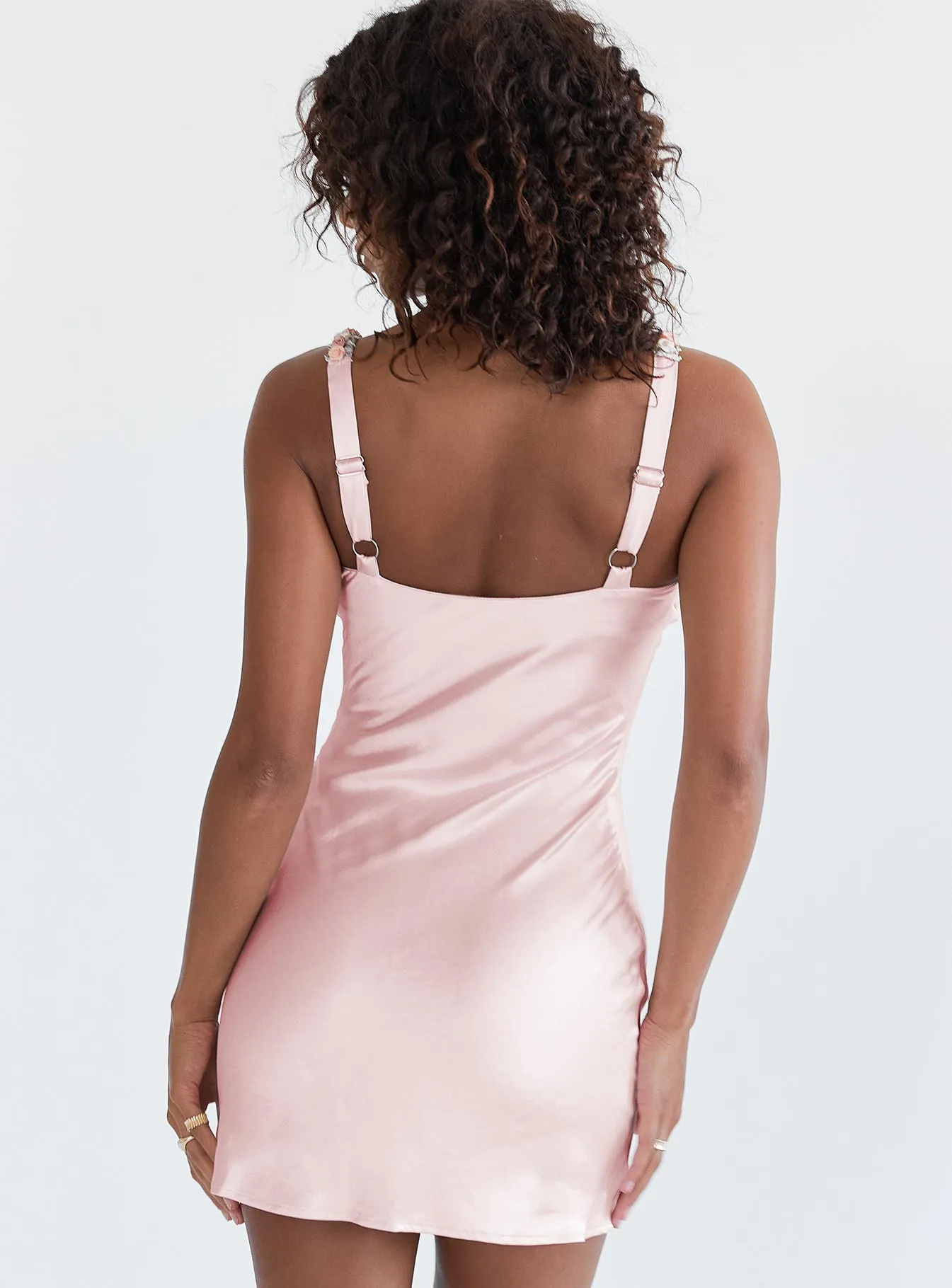 Mixed Fabric Hyatt Mini Dress Pink