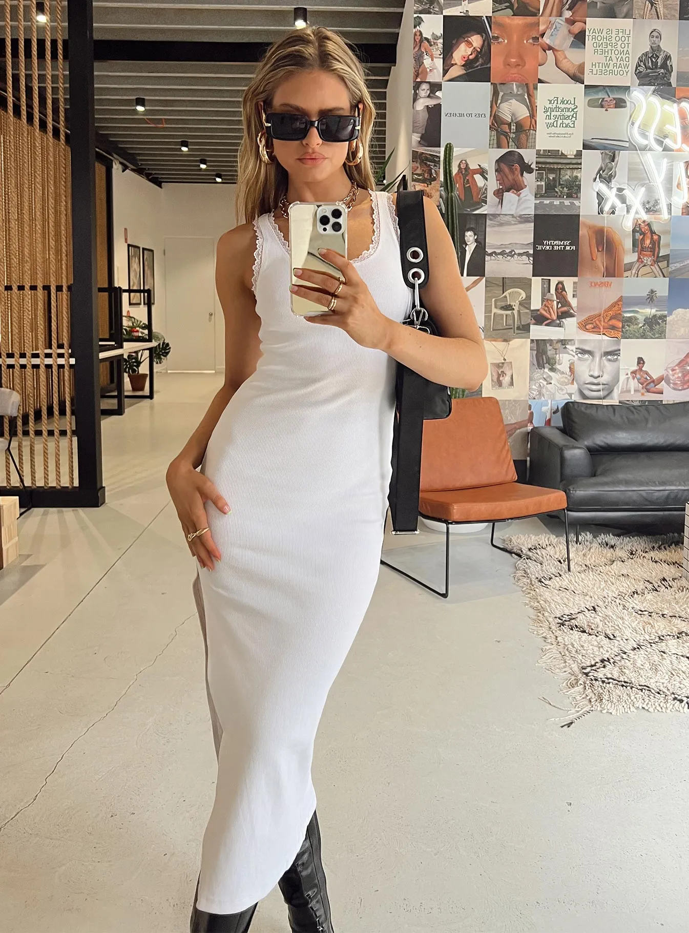 Ebony Midi Dress White Everyday-Comfort