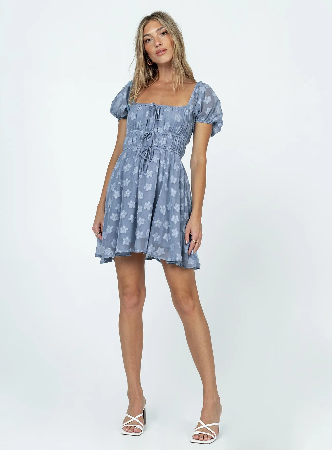 Kenny Mini Dress Blue Comfy Shape Romantic date dress