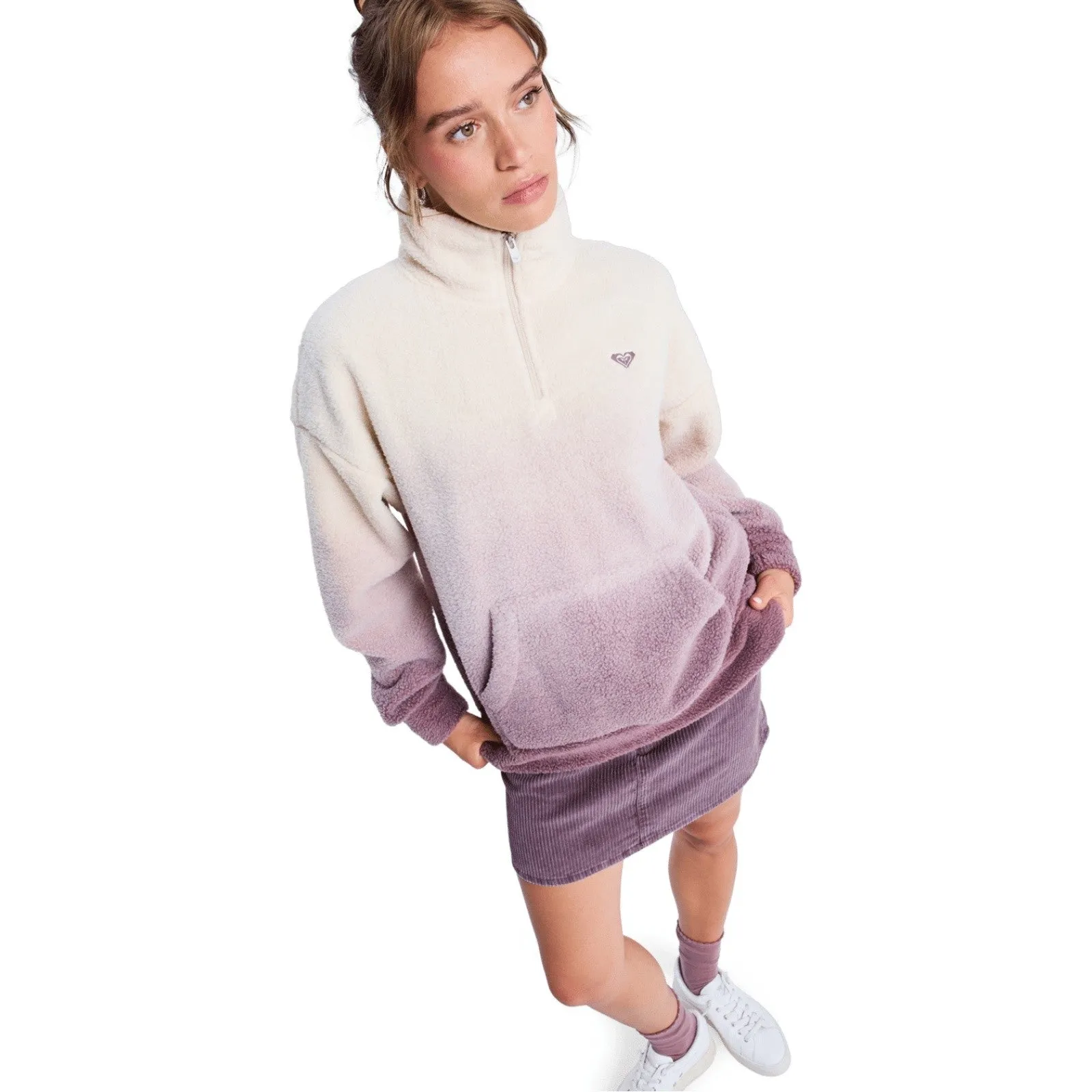 Subtle Warmth Roxy Womens Live Out Loud Sherpa Half Zip Fleece