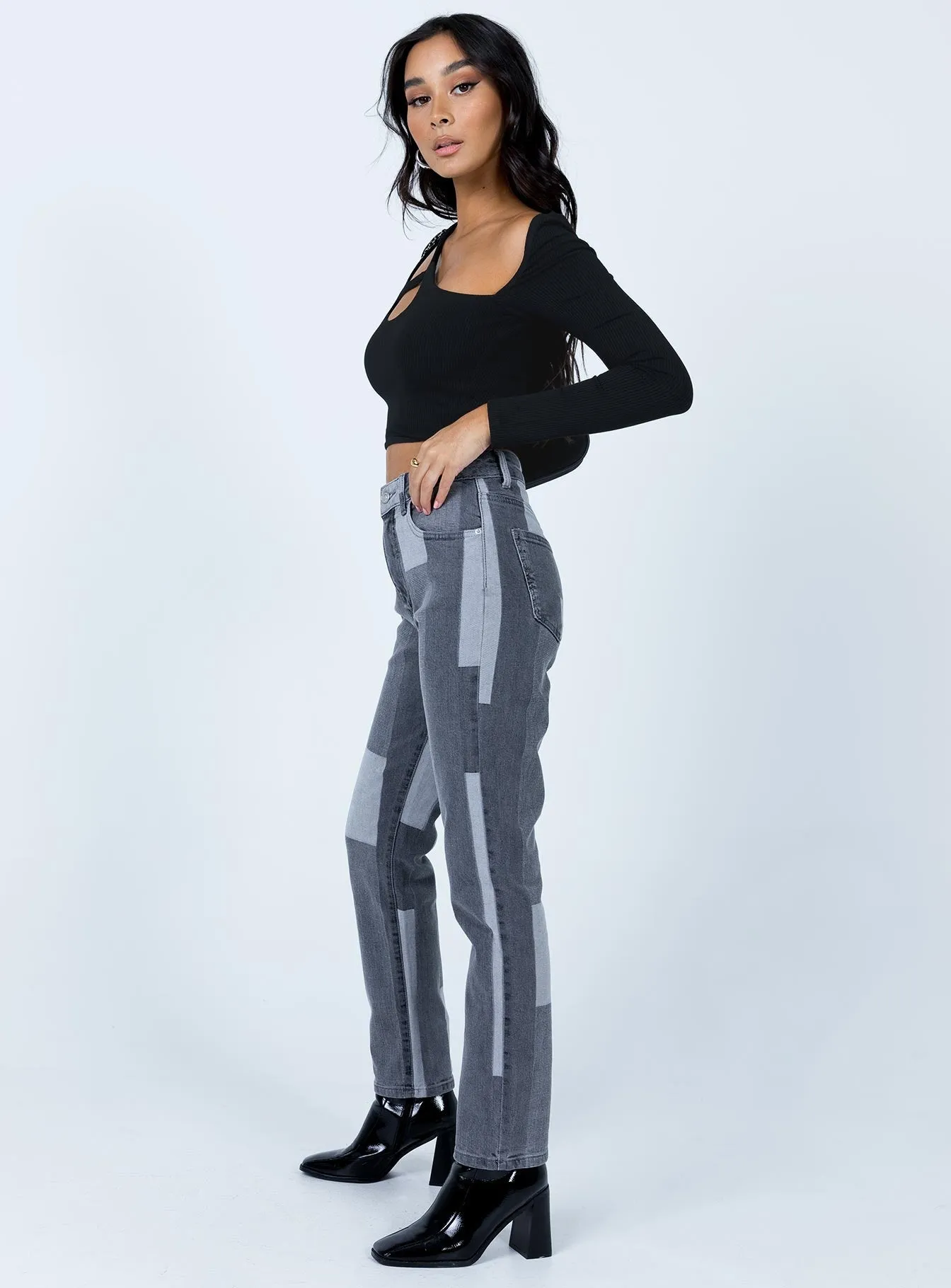 Zahra Denim Jeans Black Easy Layer