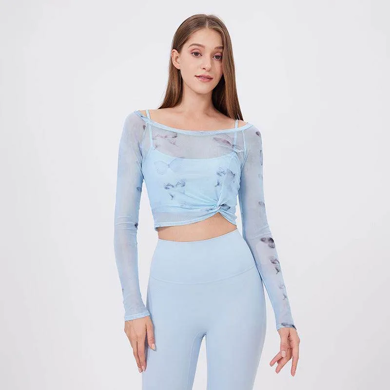 Flexible Joints Flower Butterfly Two Pieces Sports T-Shirt