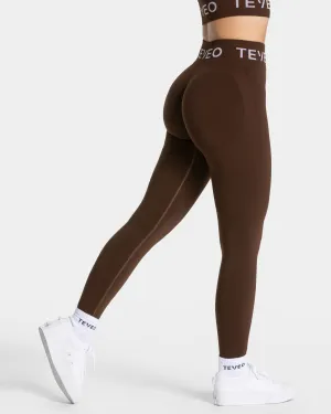 Signature Scrunch Leggings "Dunkelbraun" Eco Shopper Double Layer Moisture Wicking Technology