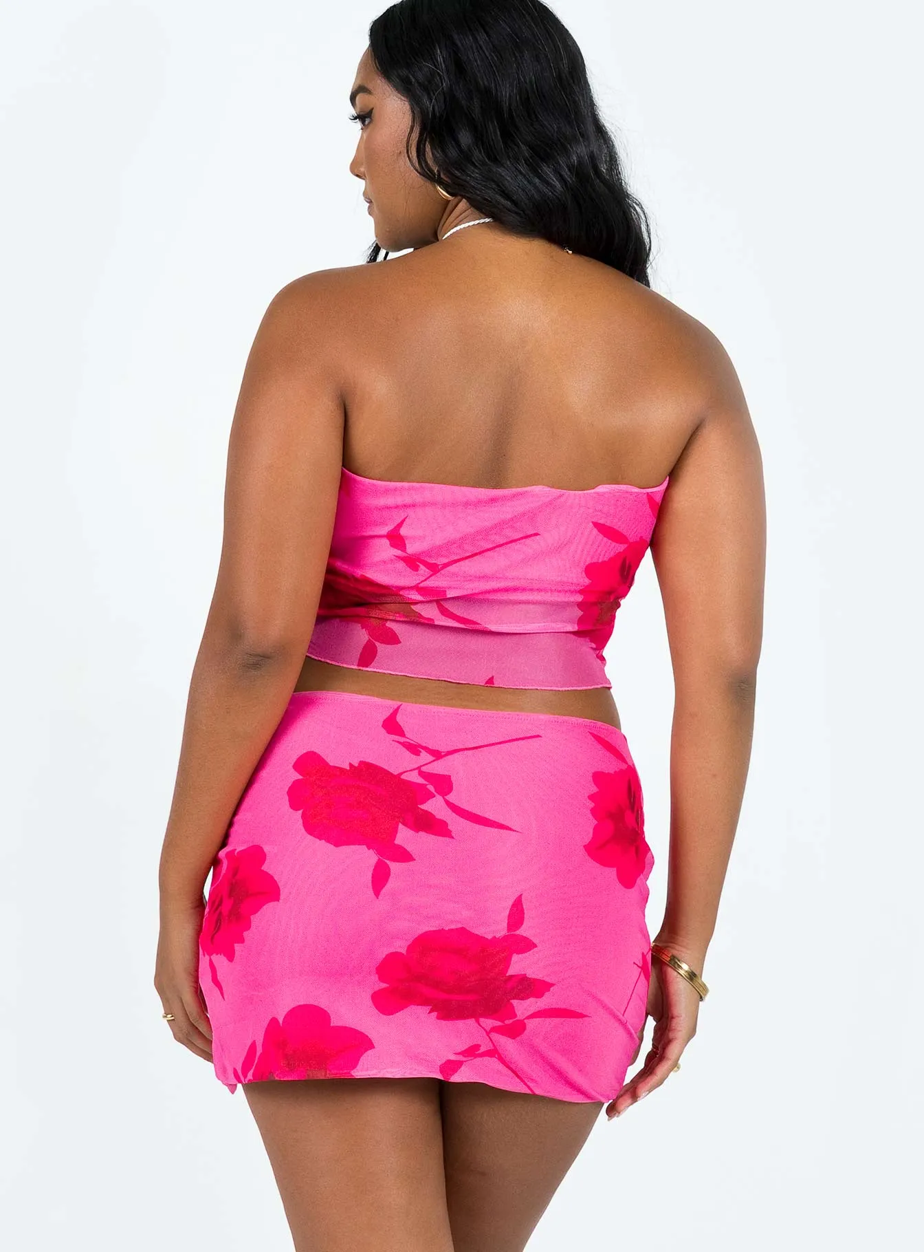 Corella Set Pink Button Details High Shine