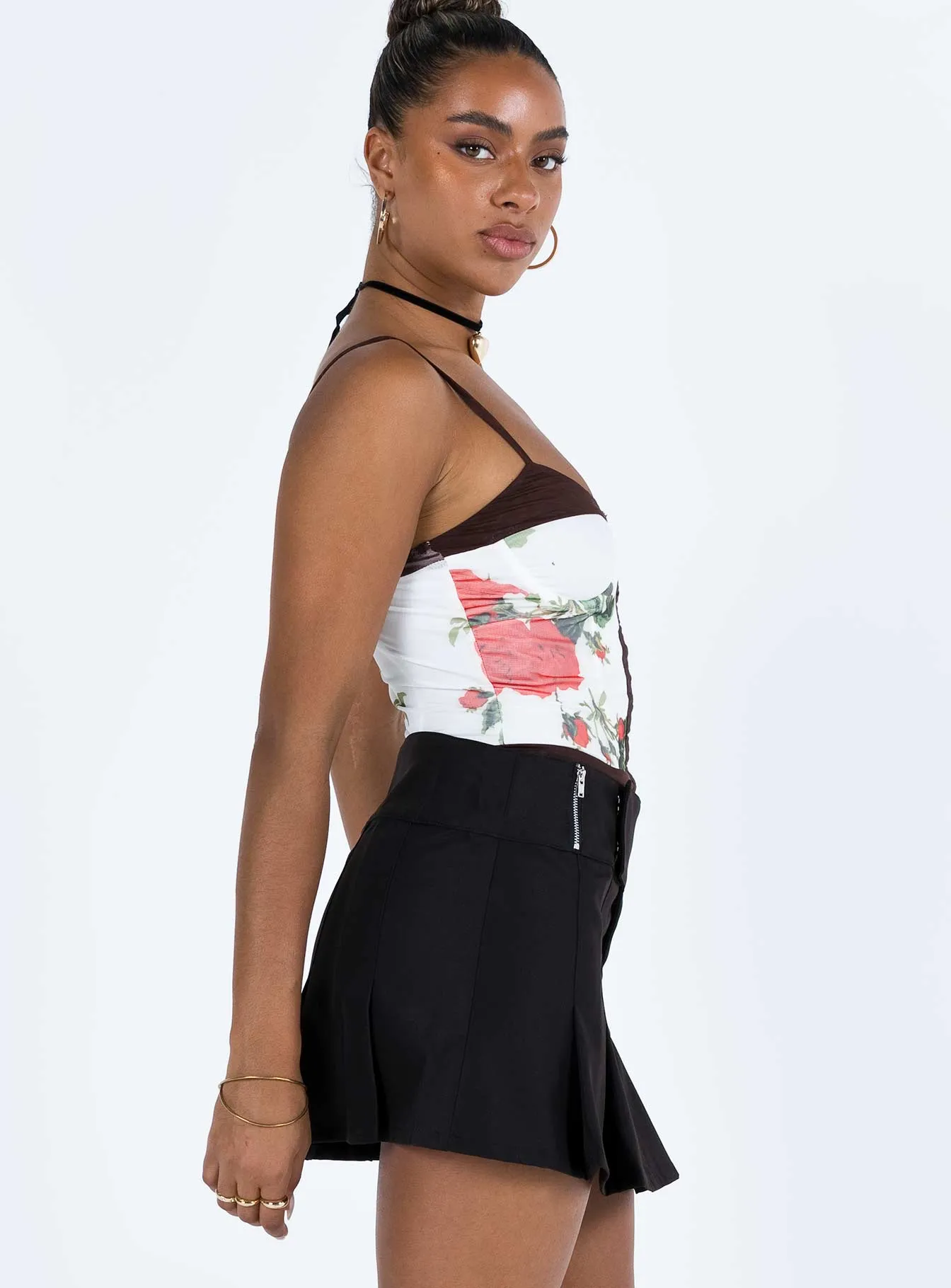 Floor Length Jack Mini Skirt Black