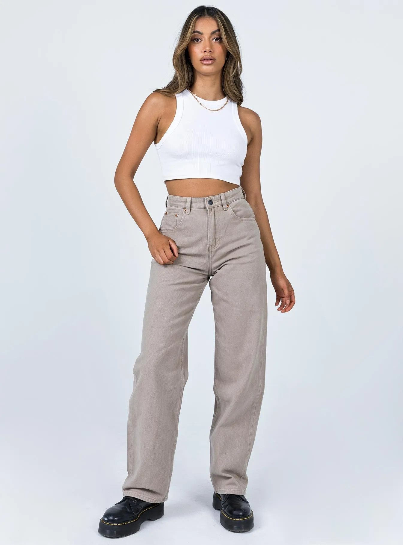 Motel Parallel Jeans Burnt Olive casual top Holiday Glow