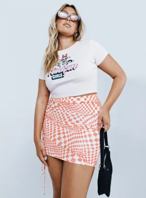 Checkmate Mini Skirt Multi Embossed Detail