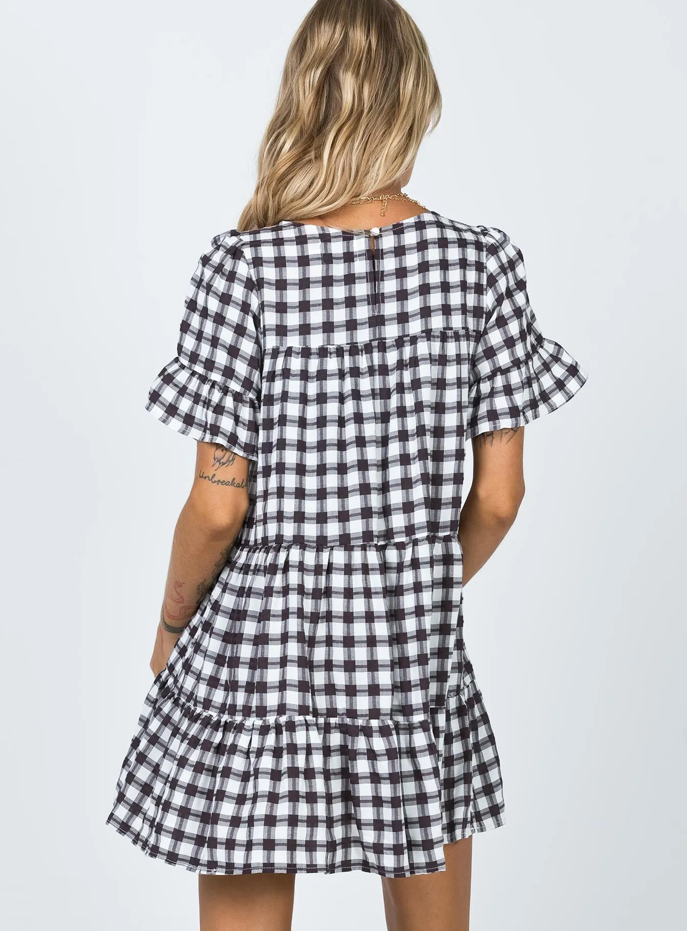 Miami Check Mini Dress Black museum visit Urban Aesthetic